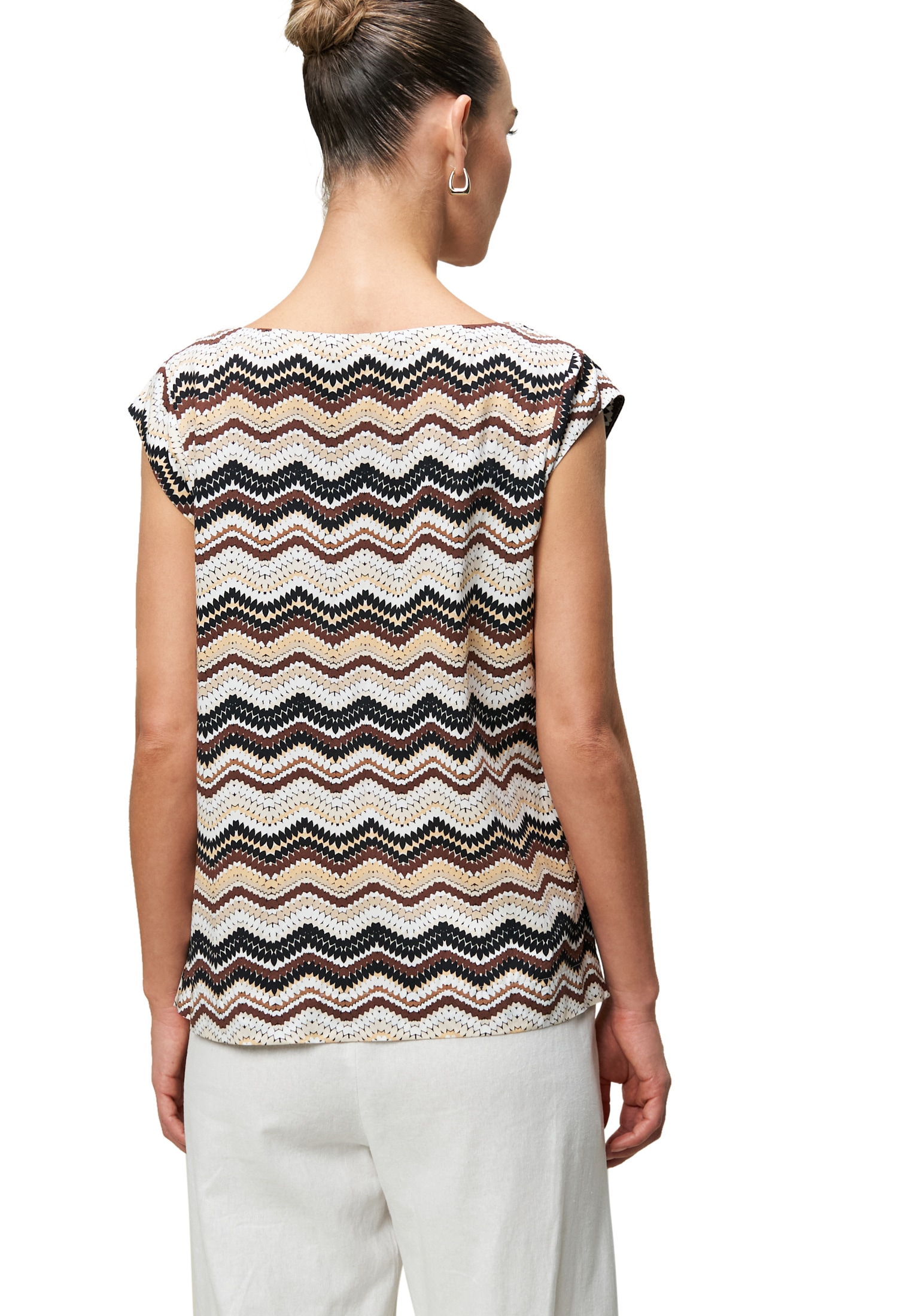 Zero Klassische Bluse »zero Bluse mit Zickzackmuster«