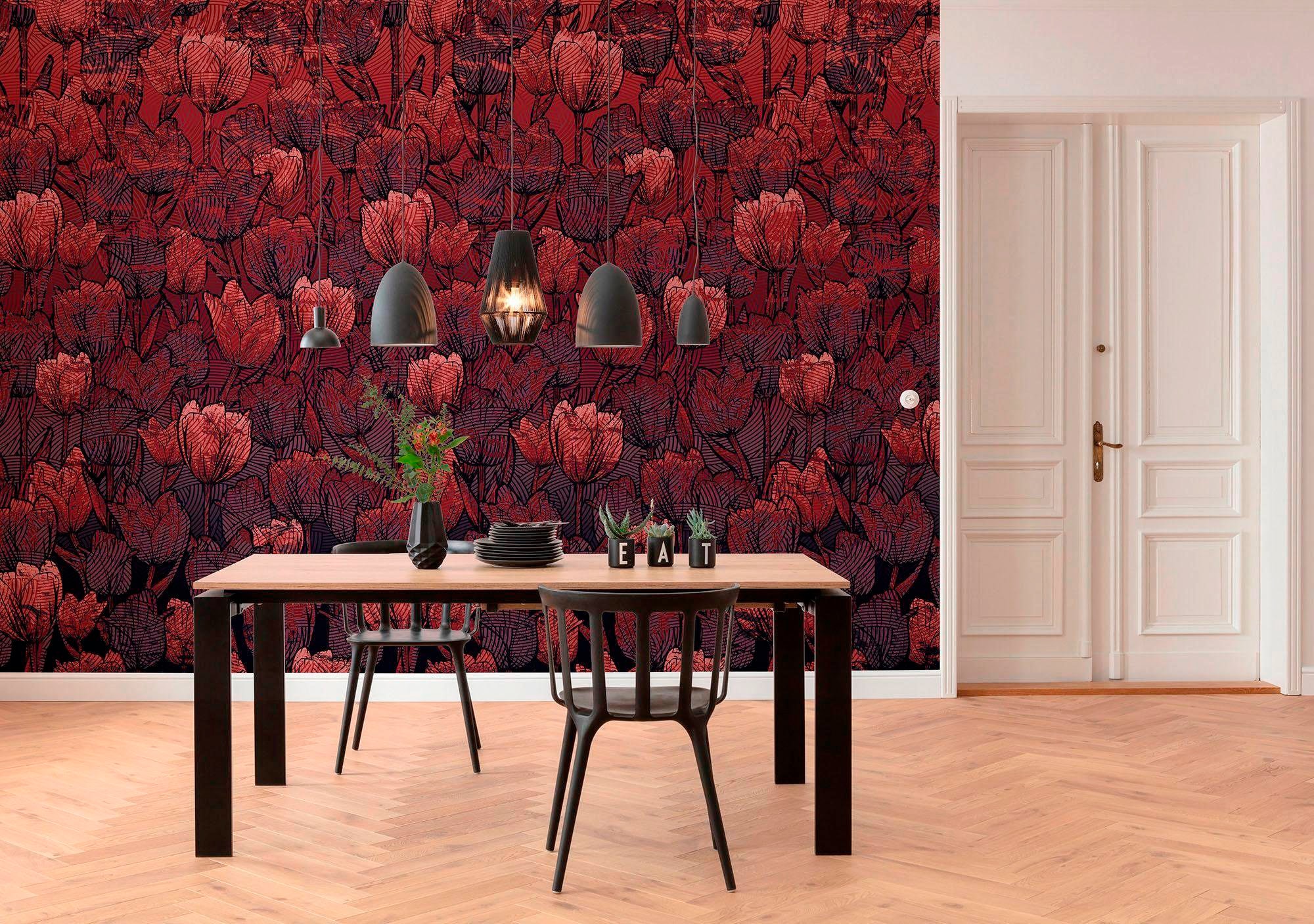 Komar Vliestapete »Digitaldruck Vlies -  Tulipe - Größe 400 x 280 cm« bedruckt glatt Wohnzimmer, Schlafzimmer