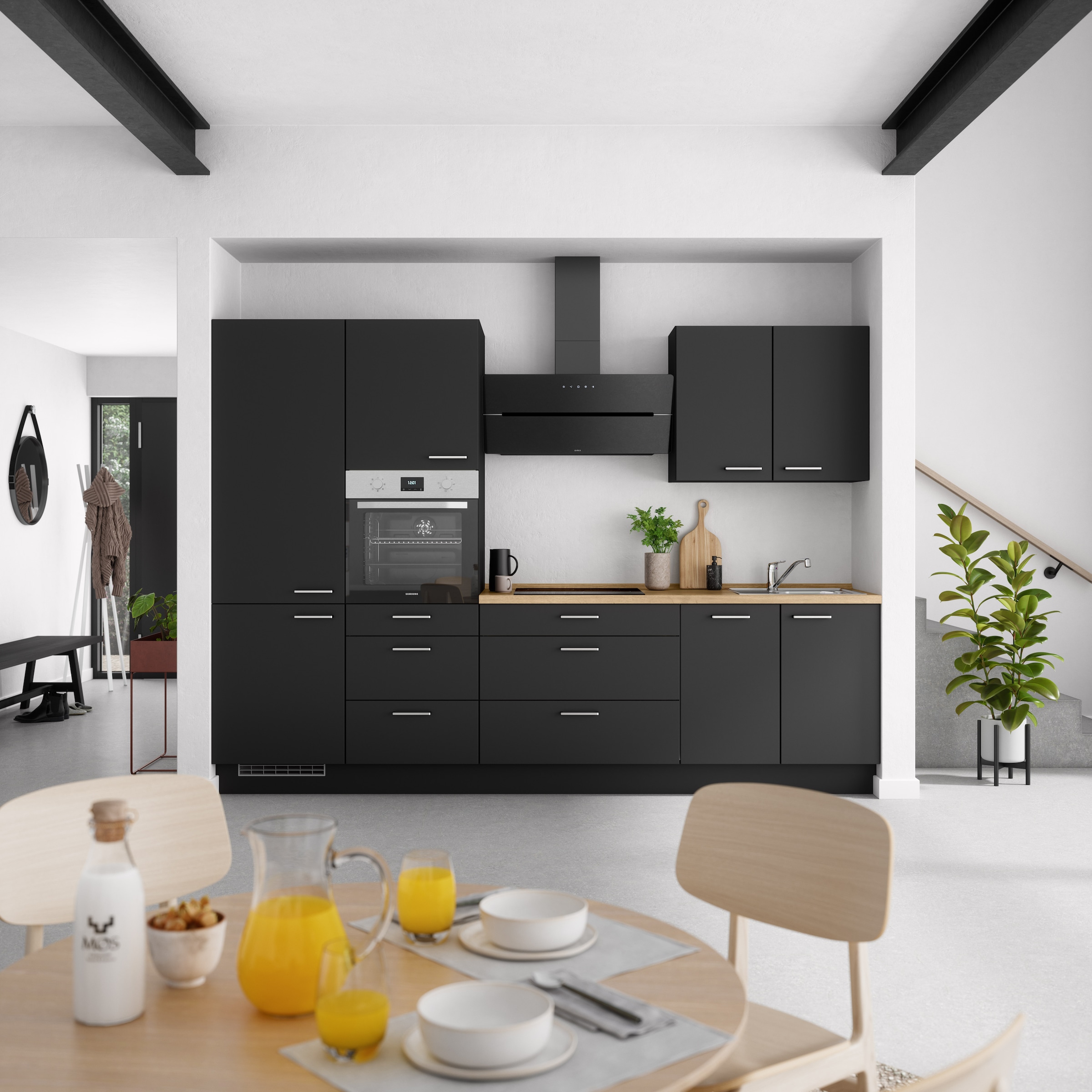 nobilia® Küchenzeile »"Touch II"«, vormontiert, Ausrichtung wählbar, Breite 300 cm, wahlw. mit E-Geräten