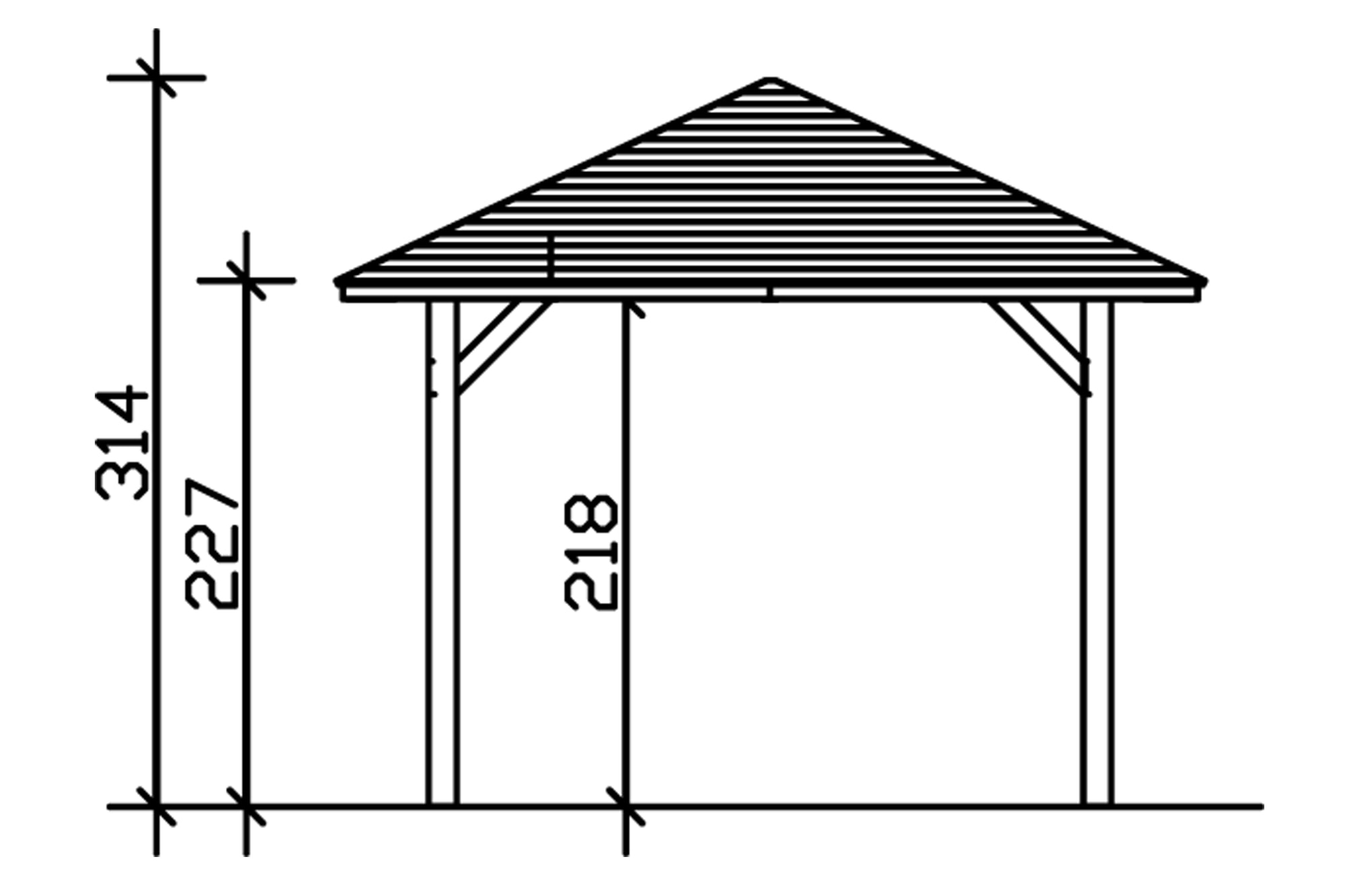 Skanholz Einzelcarport »Taunus«, 270 cm, Anthrazit