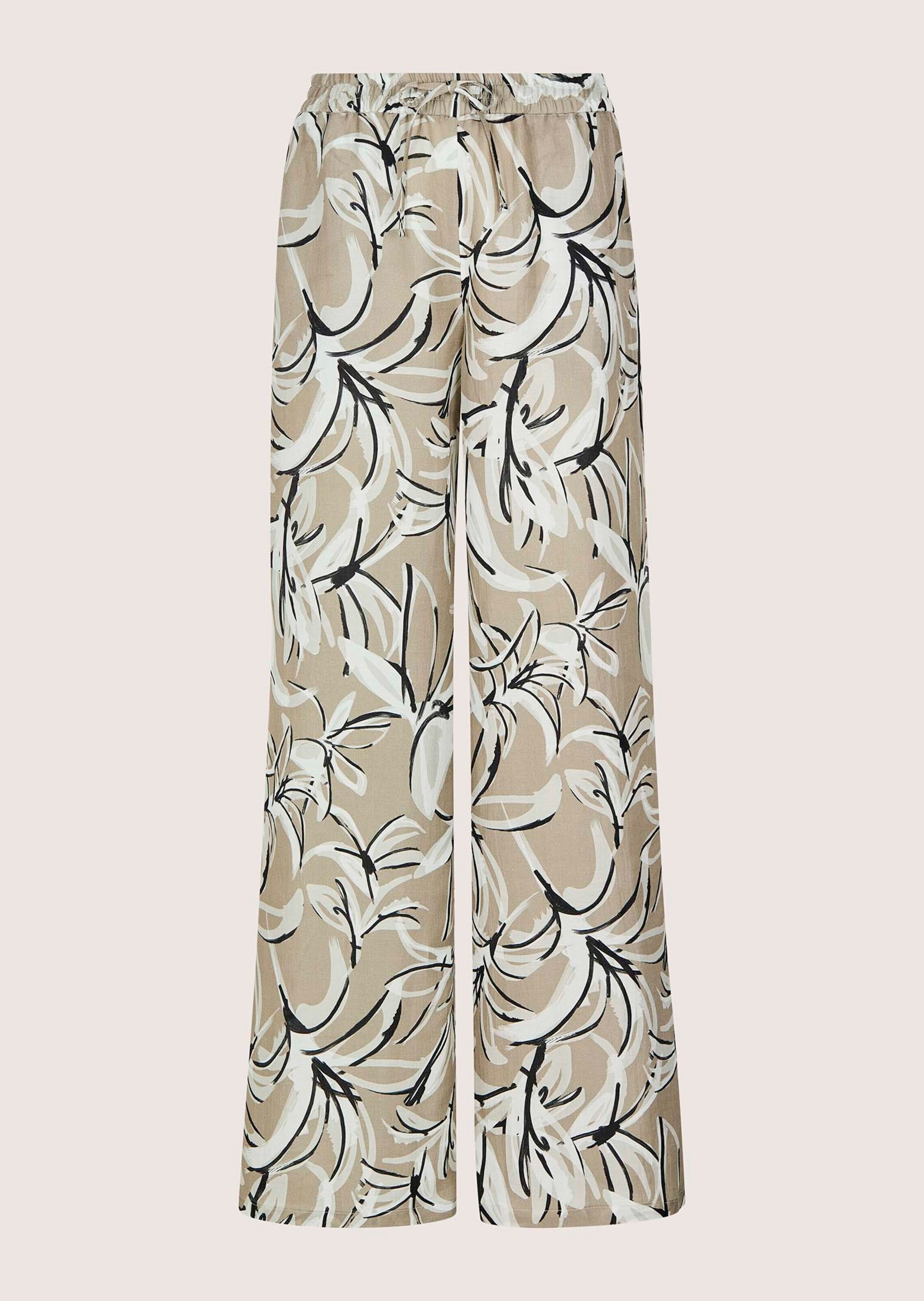 MADELEINE Chinos "Palazzohose Druckhose mit floralem Muster" Mit Tunnelzug und Bindeband