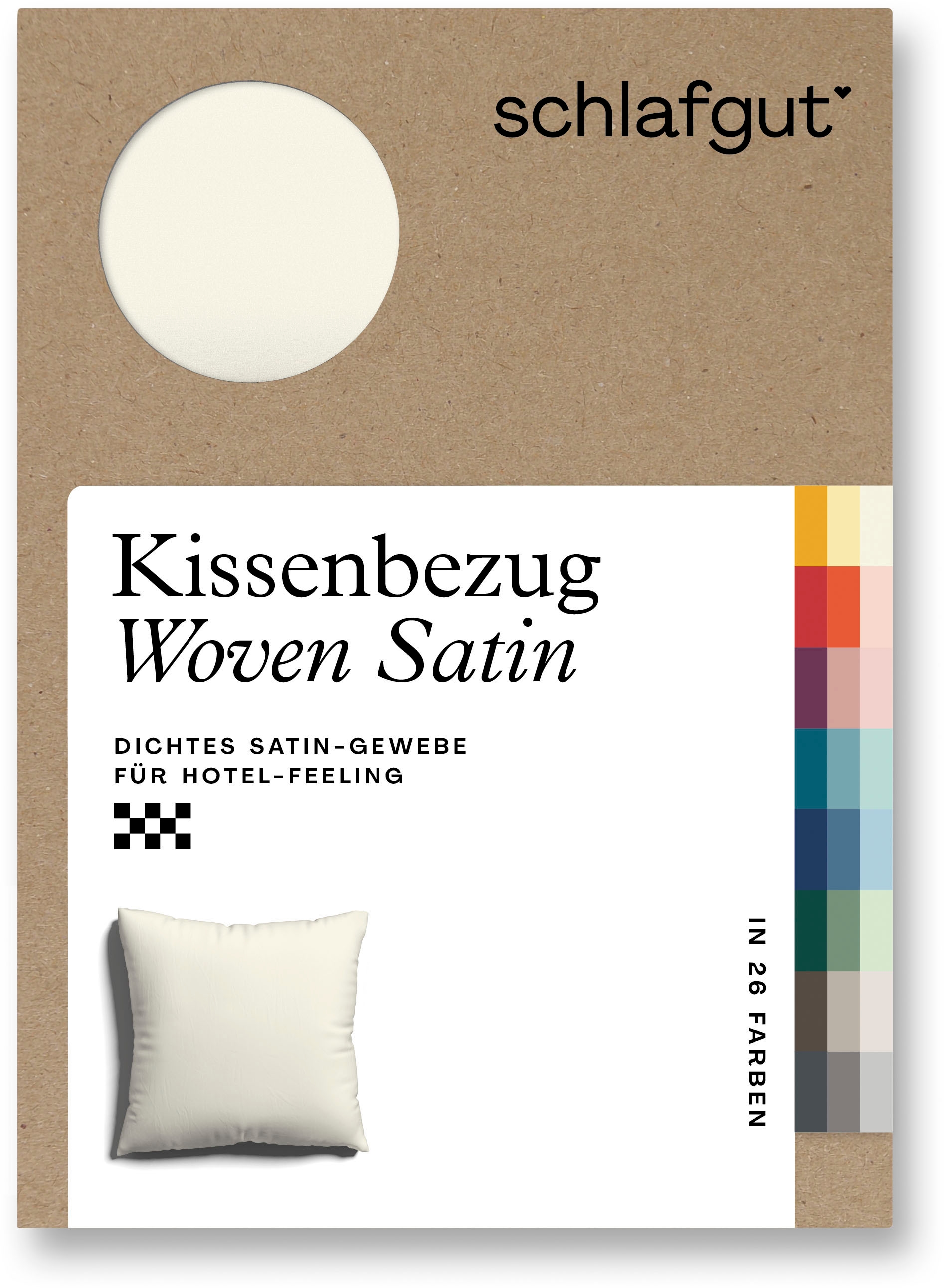 Schlafgut Kissenbezug »Woven Satin aus Mako-Baumwolle, langlebig, pflegeleicht, dicht gewebt« Kissenhülle mit Reißverschluss, passender Bettbezug erhältlich