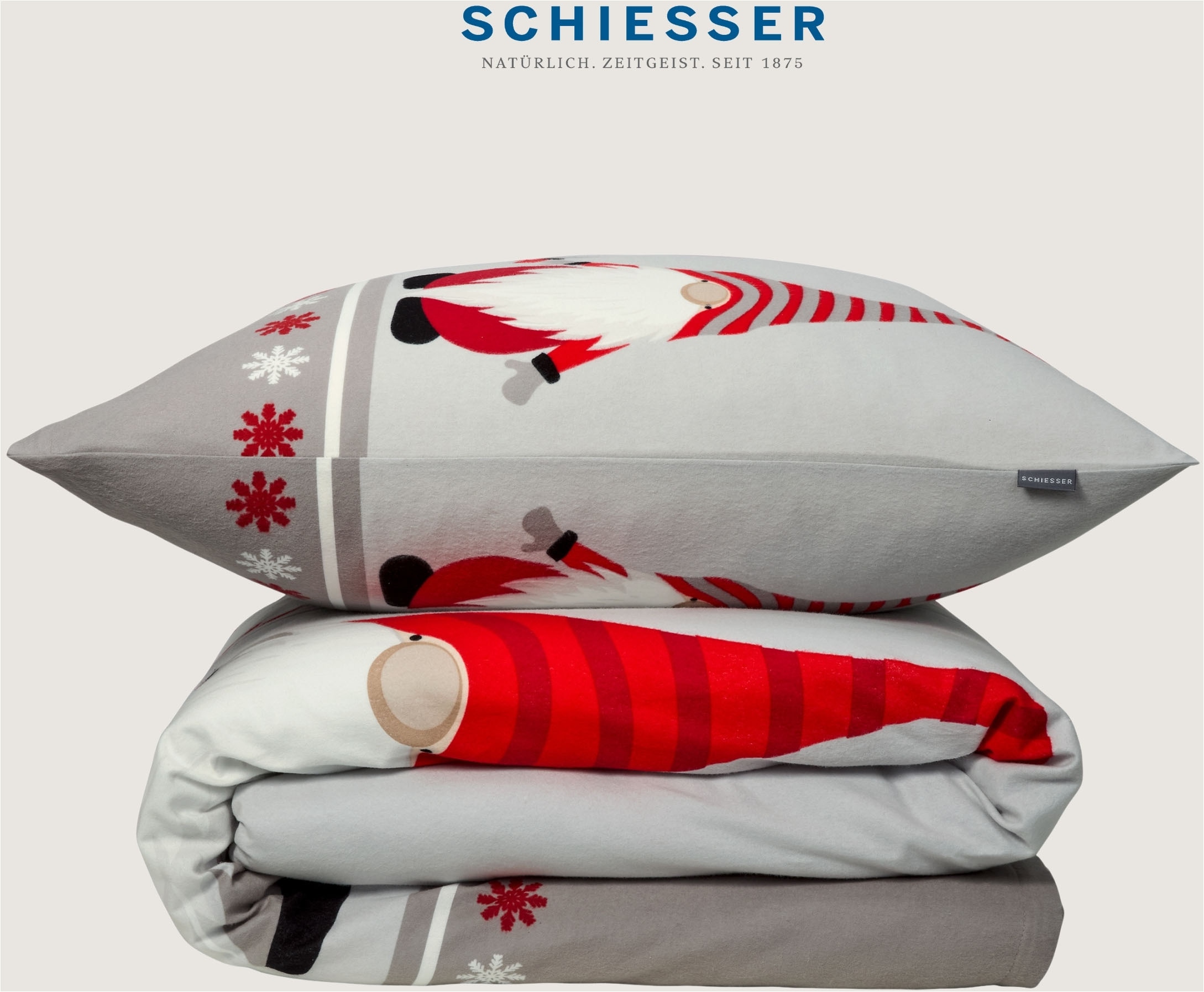 Schiesser Bettwäsche »Balduin aus weichem Baumwollflanell mit Winterprint«, Made in Green