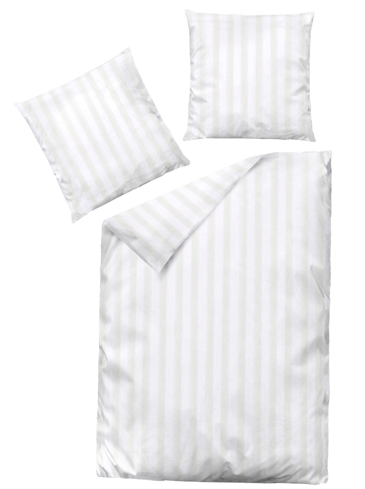 Bettwäsche DORMISETTE, weiß, Mako-Damast, 100% Baumwolle, Bettwäsche