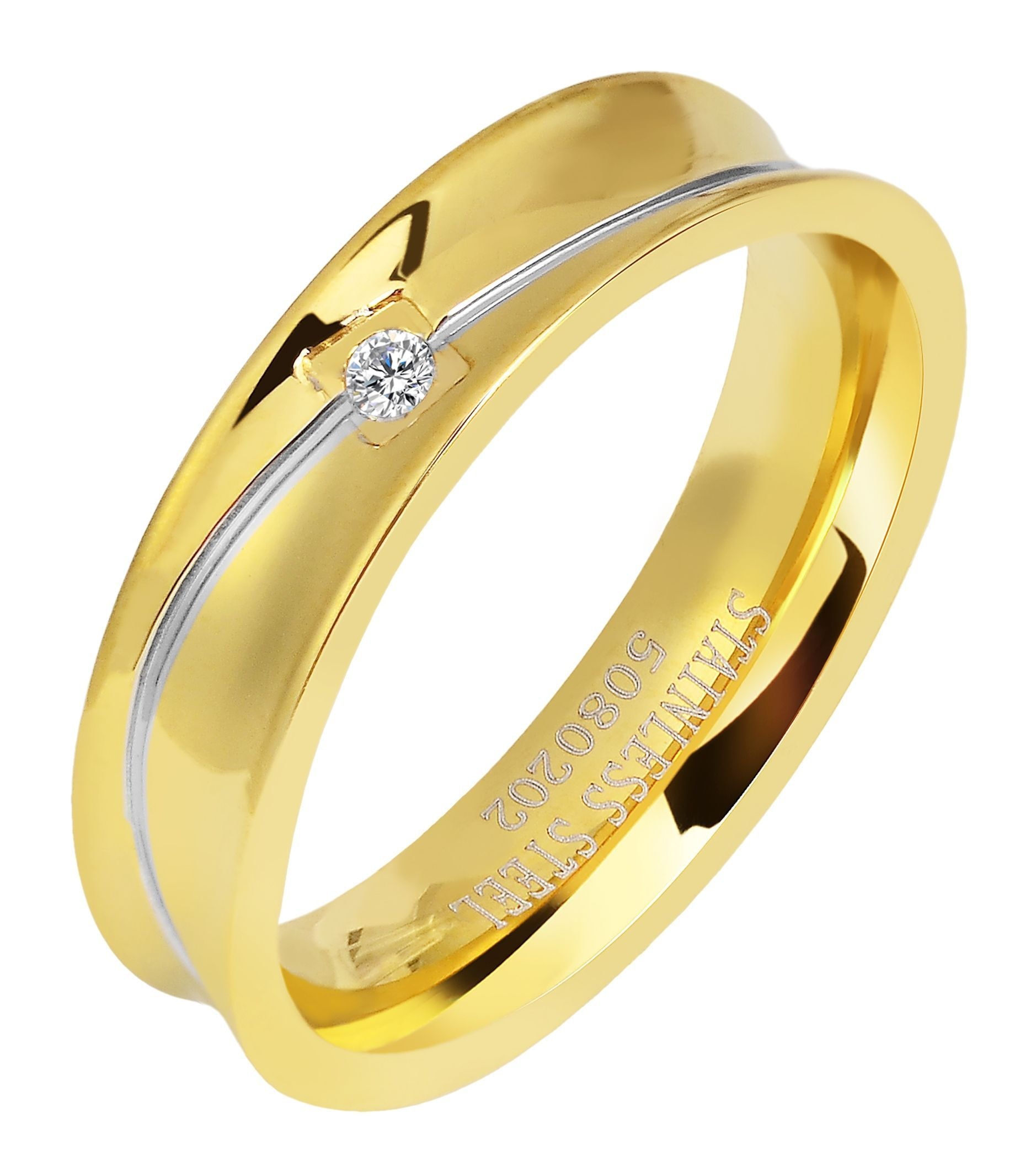 Fingerring ADELIA´S "Damen Ring aus Edelstahl" Gr. 54, gold, Fingerringe, Damen, 54, Edelstahl, Fingerring 7
