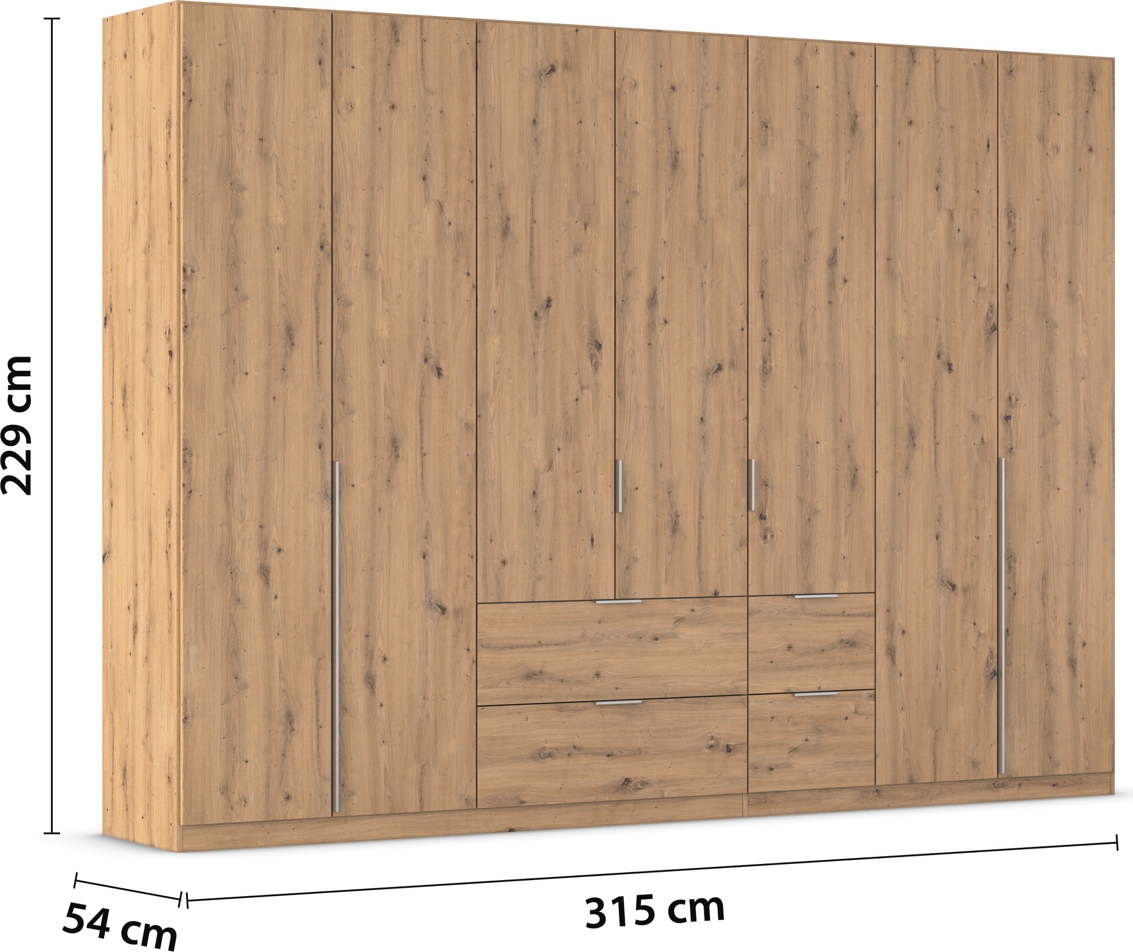 rauch Drehtürenschrank »Kleiderschrank Schrank Garderobe AGORDO mit Dekor- oder Hochglanzfront«, mit Außenschubkästen, in 6 Breiten und 2 Höhen MADE IN GERMANY
