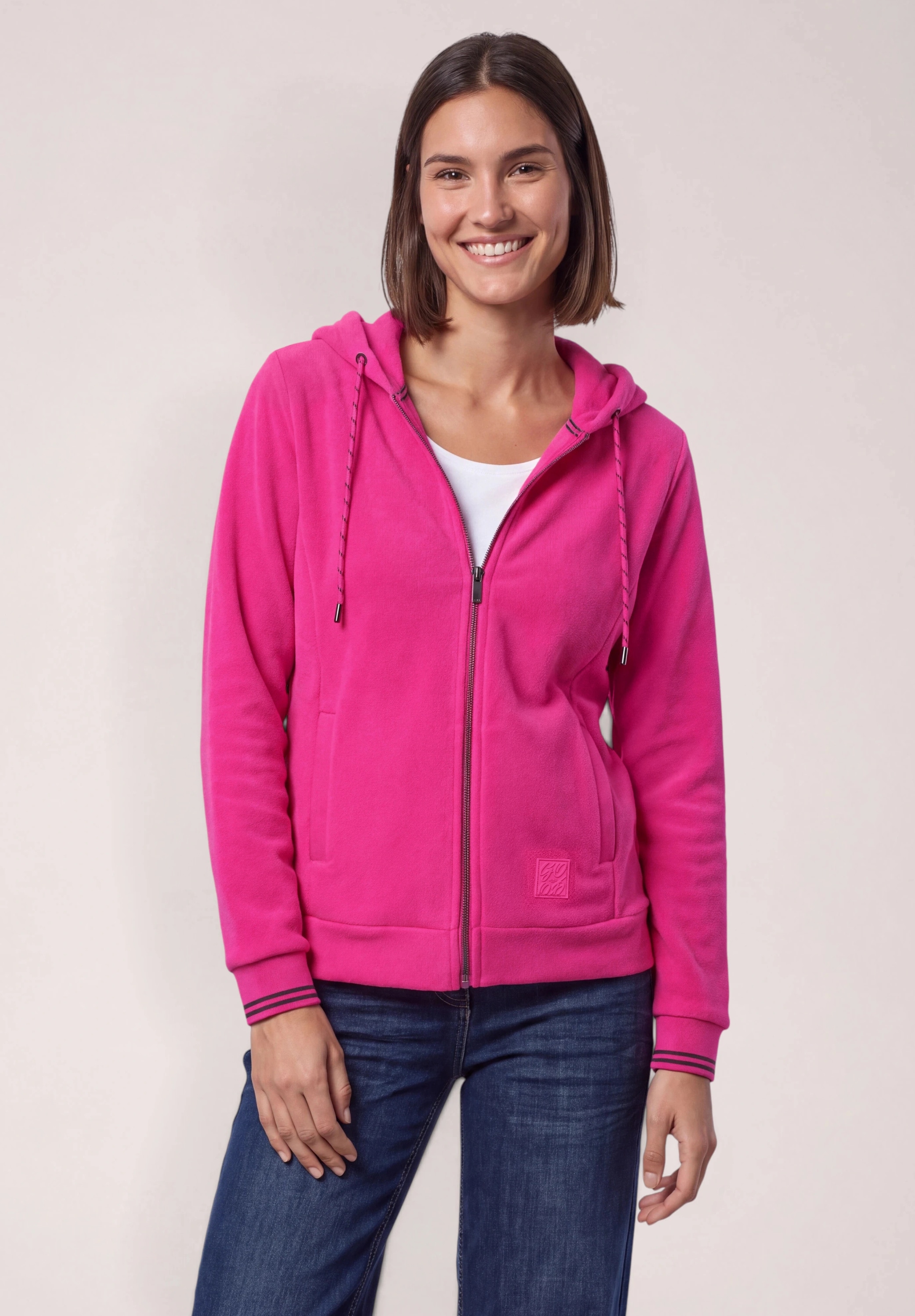 Cecil Fleecejacke mit Kapuze mit Fleece innen