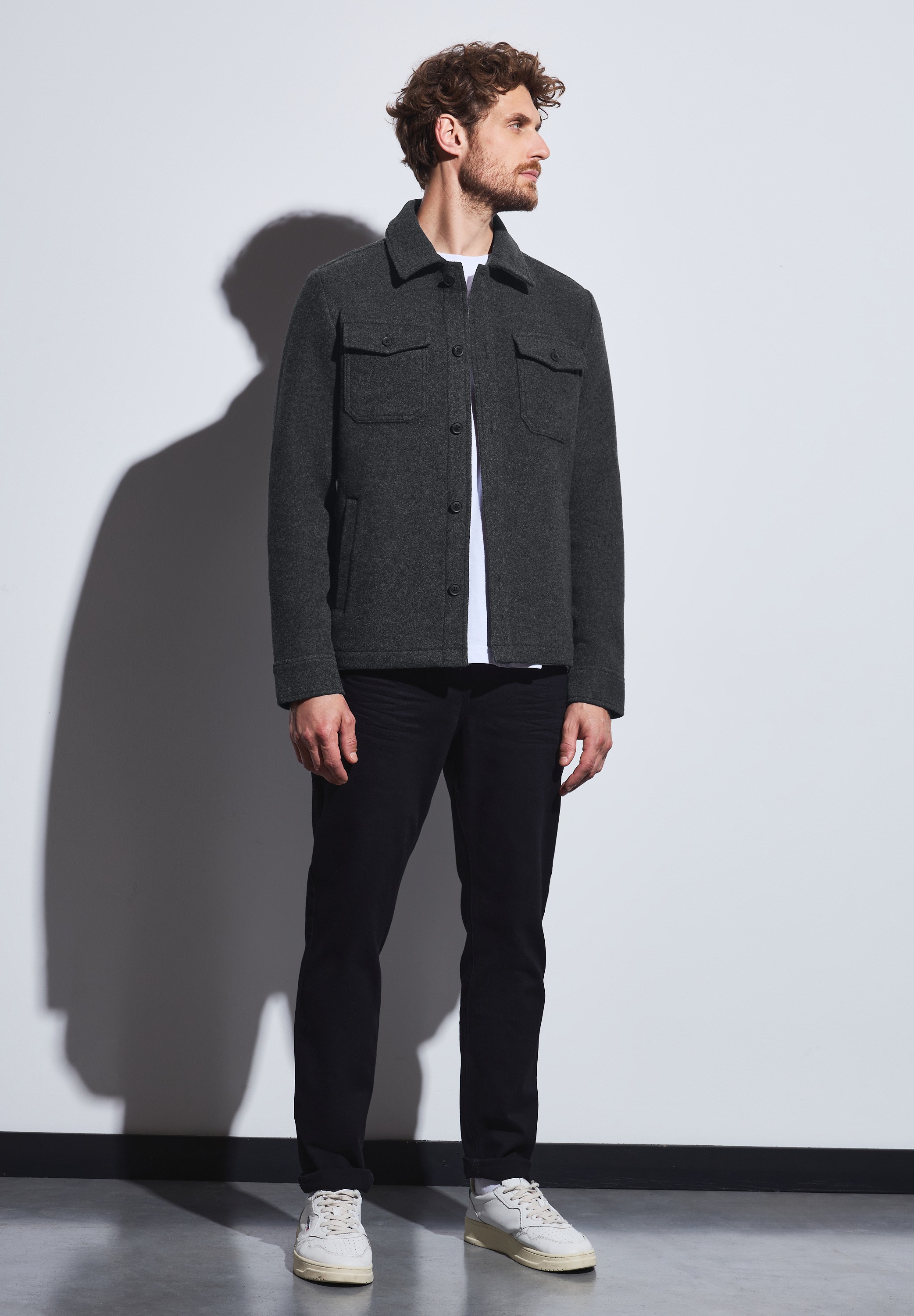 STREET ONE MEN Cargojacke, ohne Kapuze, mit Knopfleiste
