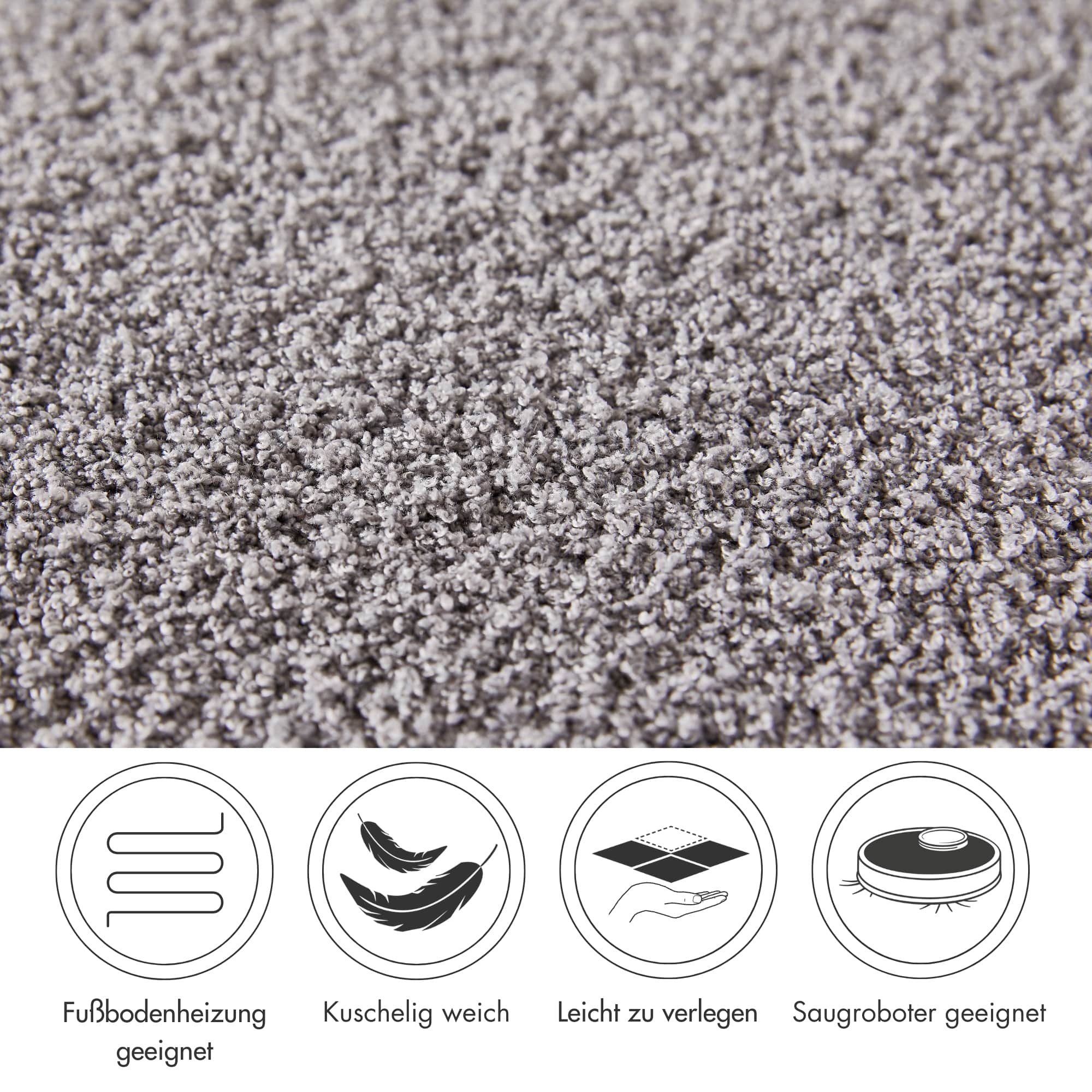 Thumbnail - Andiamo Teppichboden "Softness, Velours, Made in Belgium", rechteckig, 17 mm Höhe, Uni Farben, Breite 400 cm, besonders ...