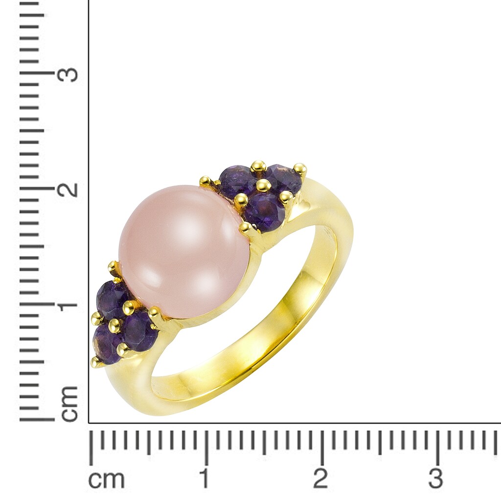 Jamelli Fingerring »925 Silber Calcedon Amethyst«