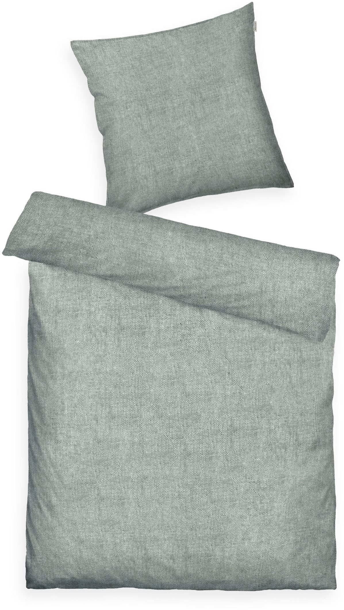 TOM TAILOR HOME Bettwäsche "WOVEN MELANGE in Gr. 135x200cm oder 155x220cm" 2 Stk. new bedroom, Doppelnaht am Kissen, gewebtes Label