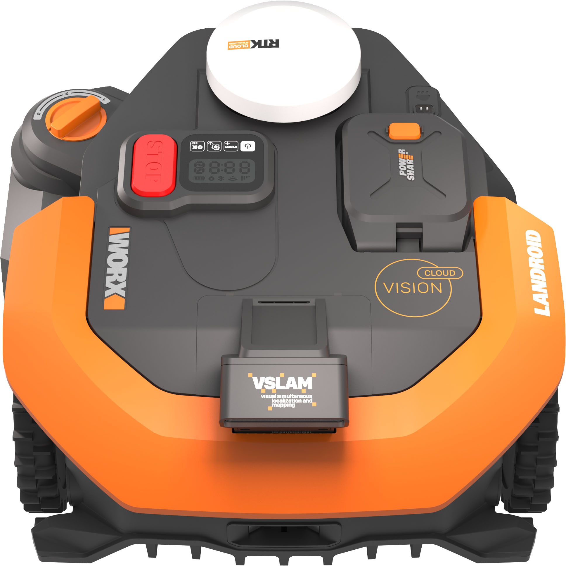 Worx Rasenmähroboter »Landroid Vision Cloud WR318E 2WD ohne Begrenzungskabel, Auto-Mapping« KI-Hinderniserkennung, VSLAM+ RTK Cloud Navigation, Cut-to-Zero,   App-Steuerung