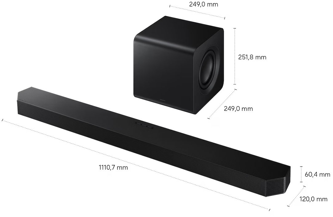 Samsung Soundbar »HW-Q810GH« 5.1.2 (Bluetooth | WLAN (WiFi) Bassregelung | Lautstärkeregelung | Nacht Modus | Pairing ) 5.1.2-Kanal Surround-Sound, Kabelloser 8"-Subwoofer, Dolby Atmos