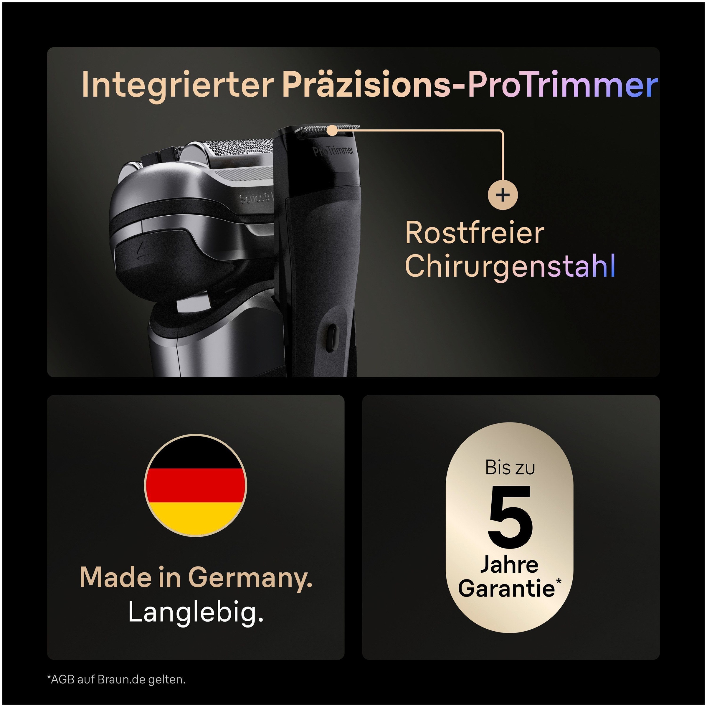 Braun Elektrorasierer »Series 9 9667cc«, Smart Care Center, integrierter Präzisionstrimmer, Pro-SensoAdapt, SmartCare Center, 5+1 ultradünne Präzisionsklingen