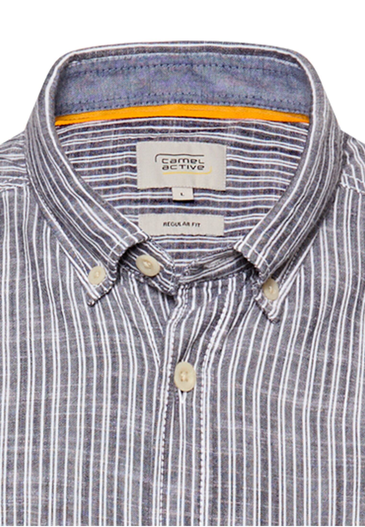 Thumbnail - camel active Kurzarmhemd im Streifen-Design und mit Button-Down-Kragen
