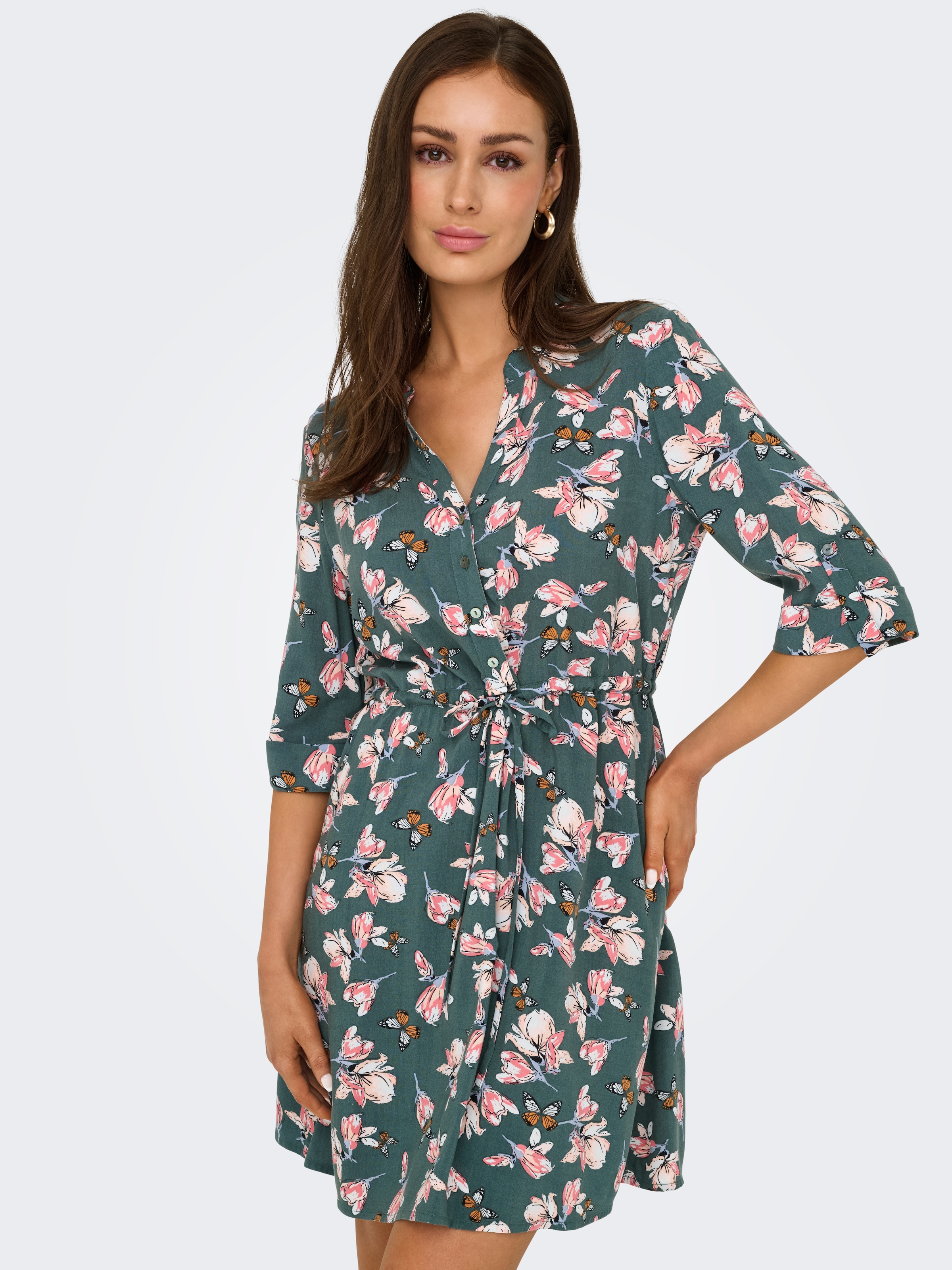 ONLY Tunikakleid »ONLCORA 3/4 V-NECK TUNIC CS PTM«, Sommerkleid