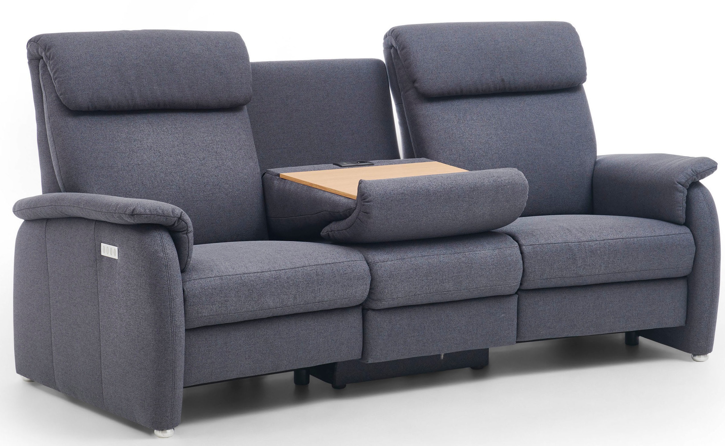 Home affaire 3-Sitzer »Turin mit Steckdose und USB-Port auch in Easy care-Bezug«, 2 x vollmotorische Relaxfunktion, herunterklappbarer Tisch