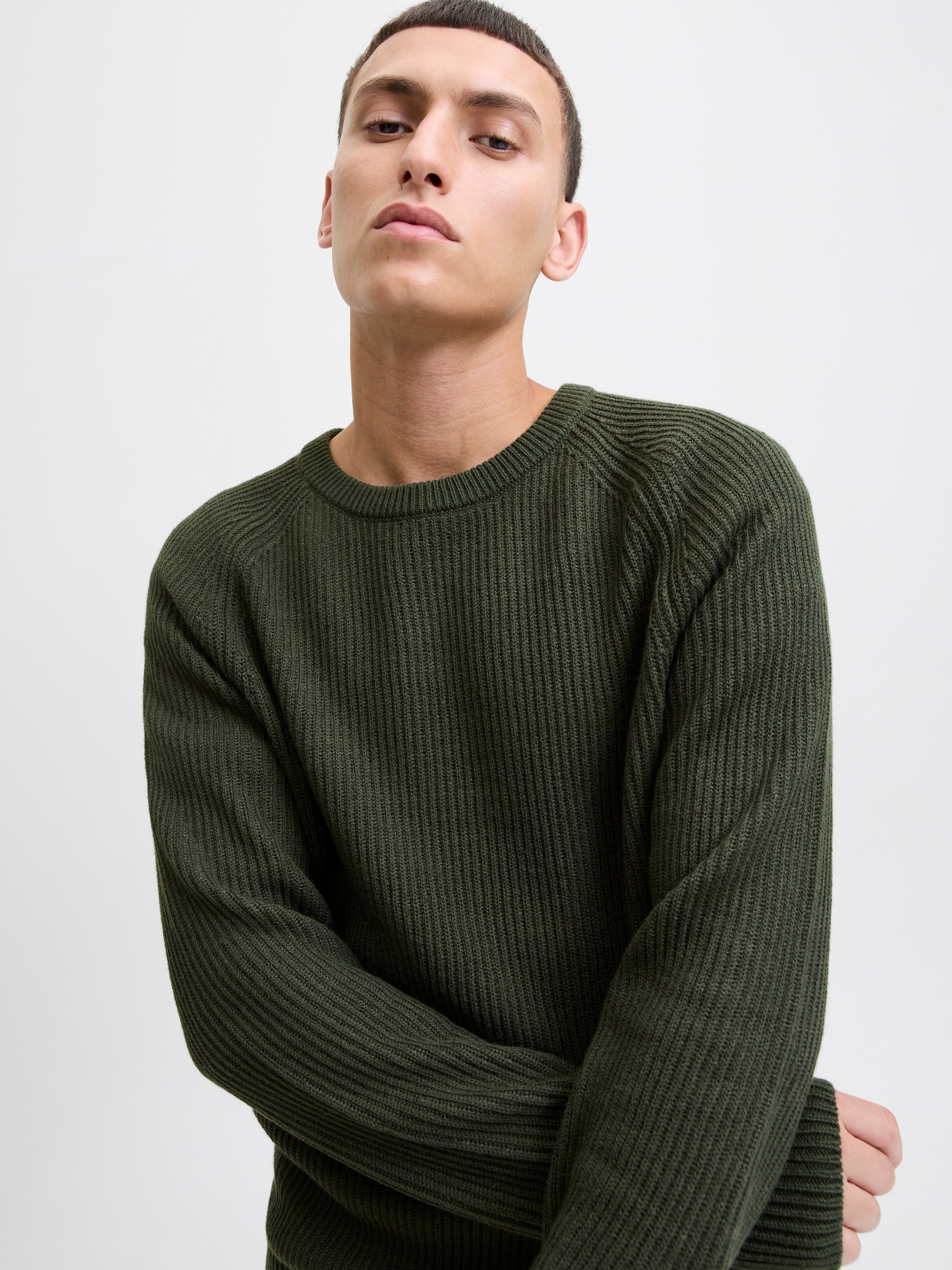 Jack & Jones Rundhalspullover "JJPANNEL KNIT CREW NECK AW25" günstig online kaufen