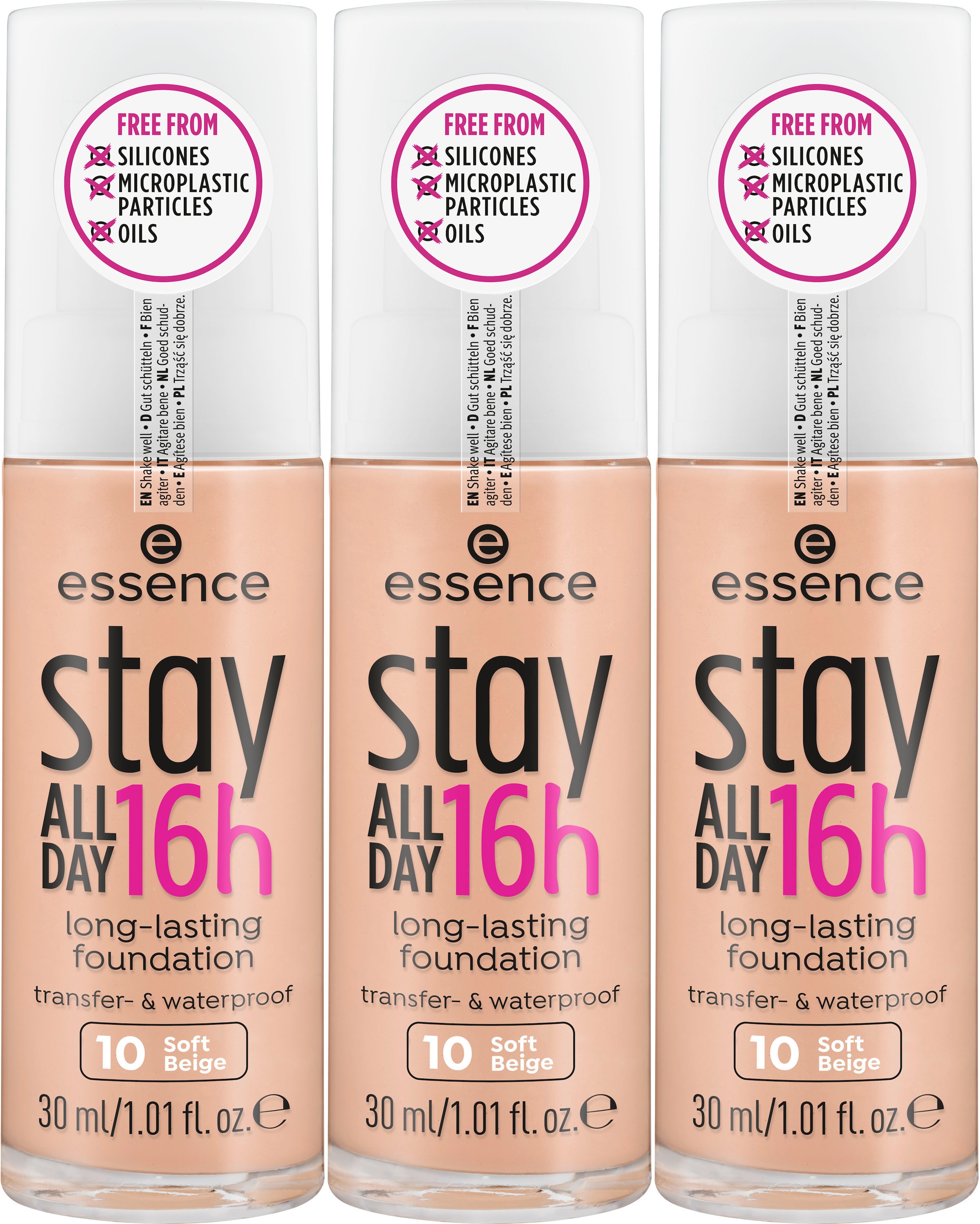 Essence Foundation »stay ALL DAY 16h long-lasting« (Set 3 tlg.)