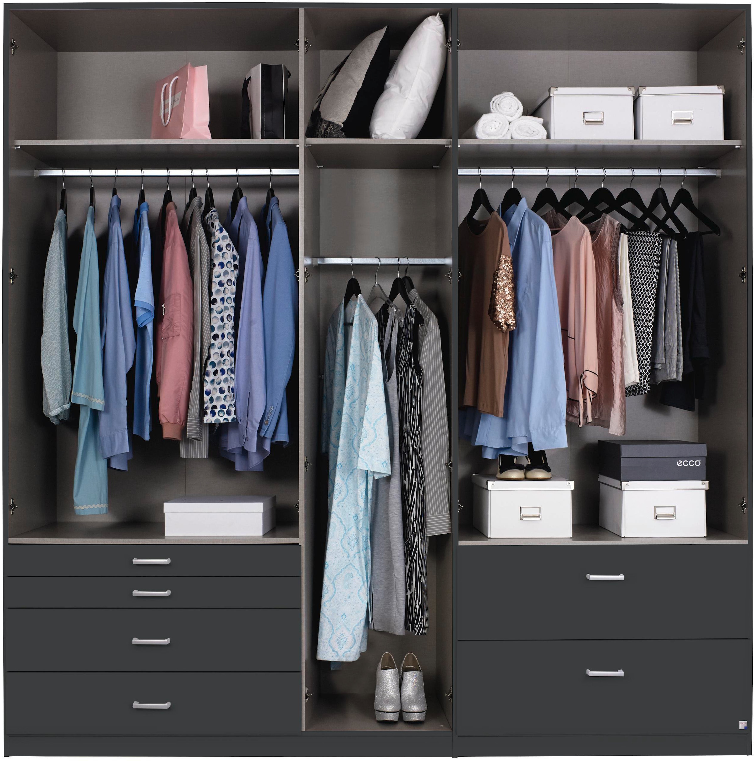 rauch Drehtürenschrank »Kleiderschrank Schrank Garderobe Wäscheschrank WILDBERG« Breiten 230/275 cm, Höhen 212/231 cm,  mit 6 Schubladen, obere Schublade mit Holz-Einteilung MADE IN GERMANY