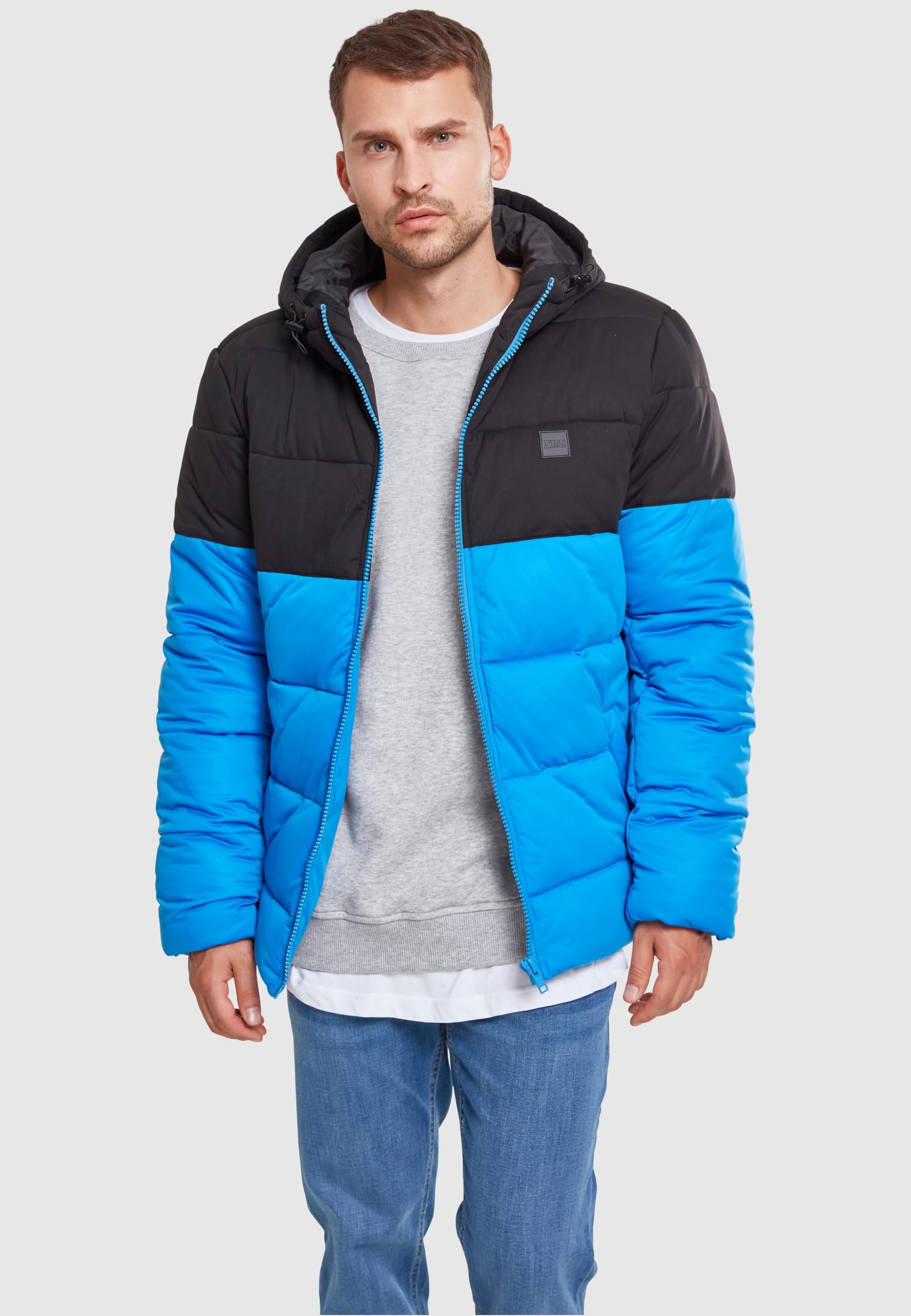 URBAN CLASSICS Winterjacke »Urban Classics Herren Hooded 2-Tone Puffer Jacket«, (1 St.), mit Kapuze