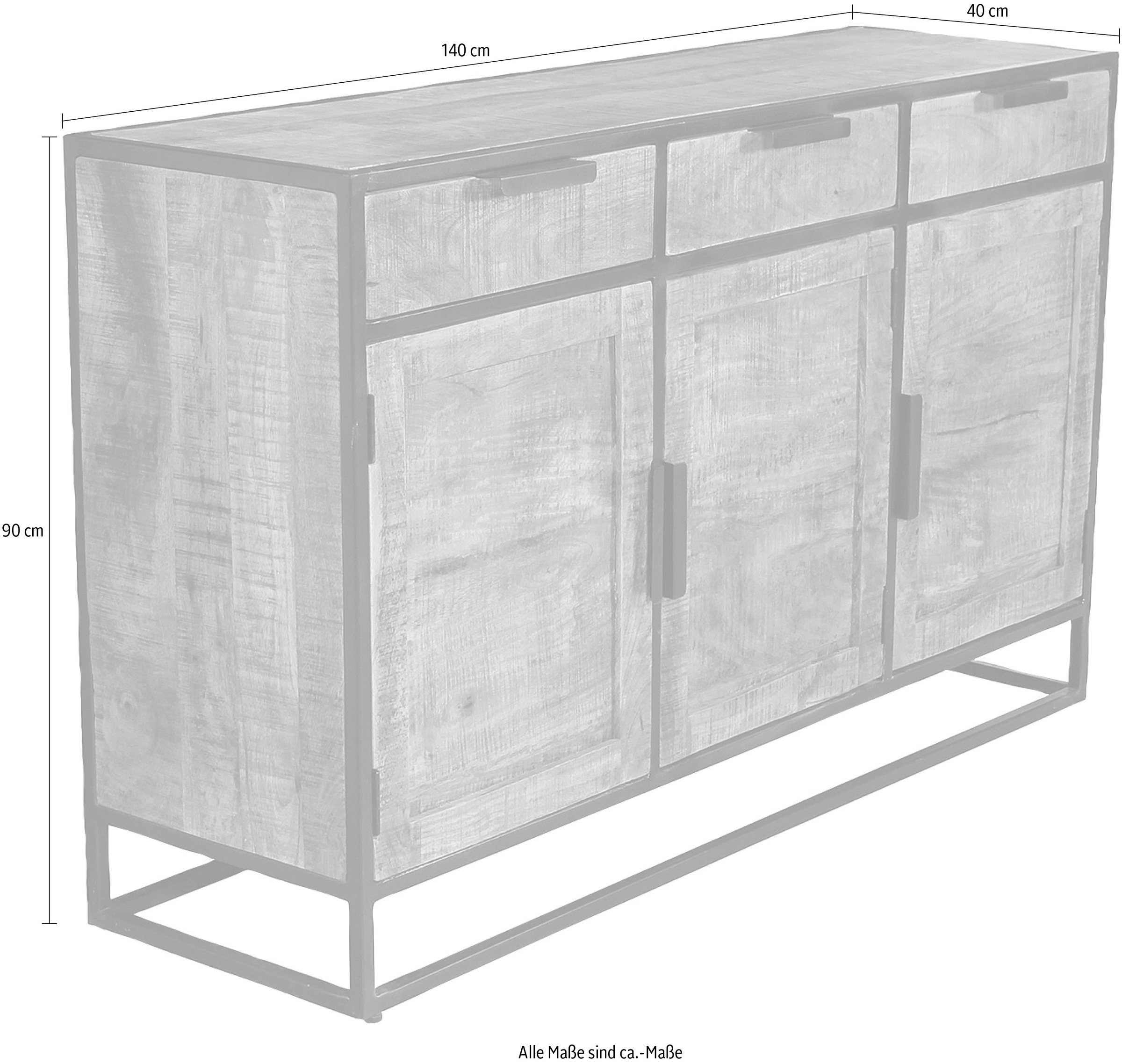 SIT Sideboard, Rahmen und Design-Gestell aus schwarzem Metall