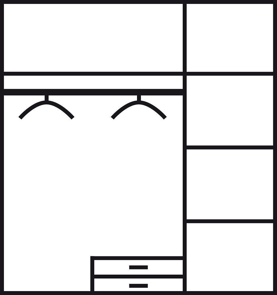 Thumbnail - priess Kleiderschrank "Bilbao" Türanschlag links oder rechts