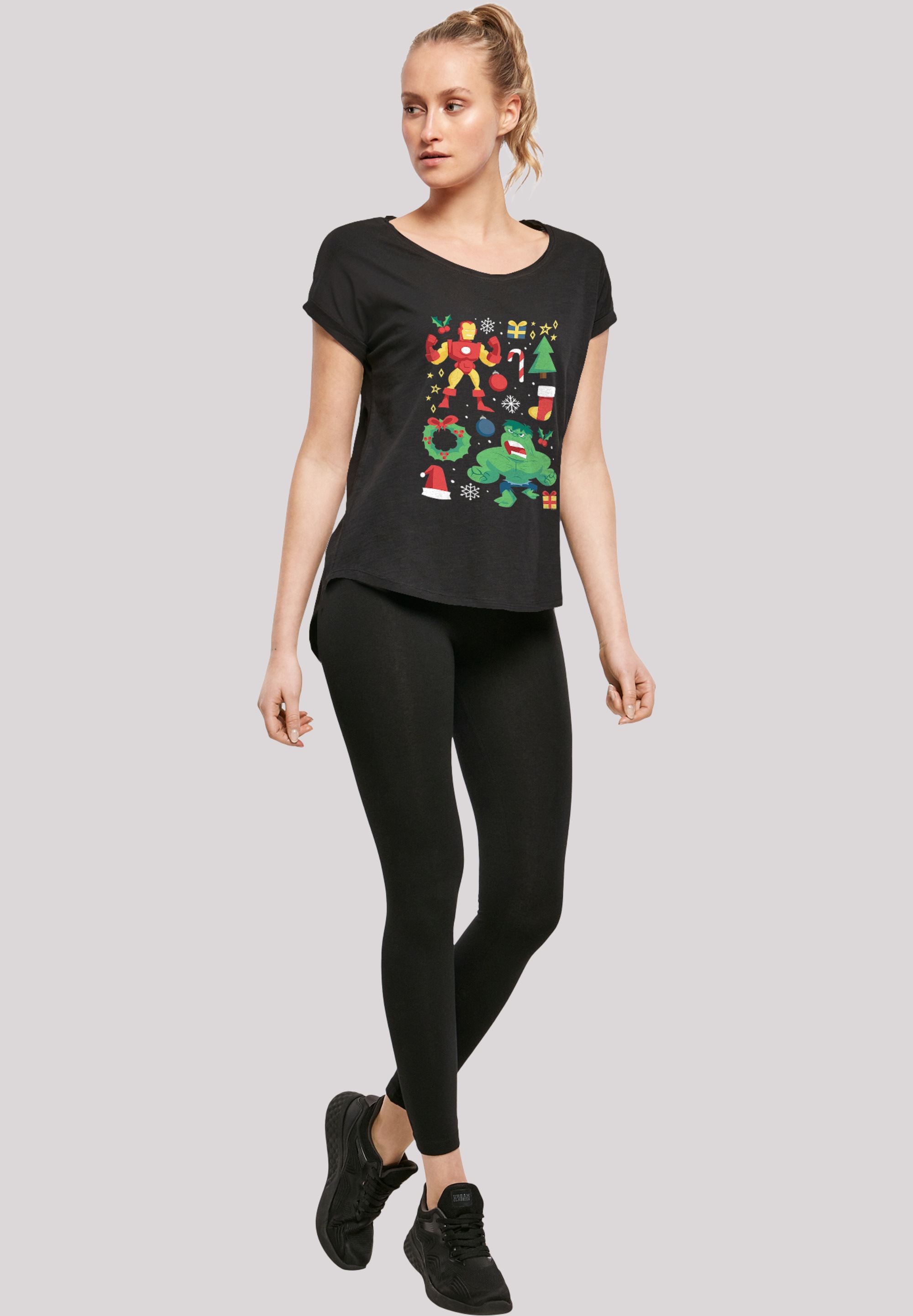 F4NT4STIC T-Shirt »Marvel Iron Man And Hulk Christmas«, Print