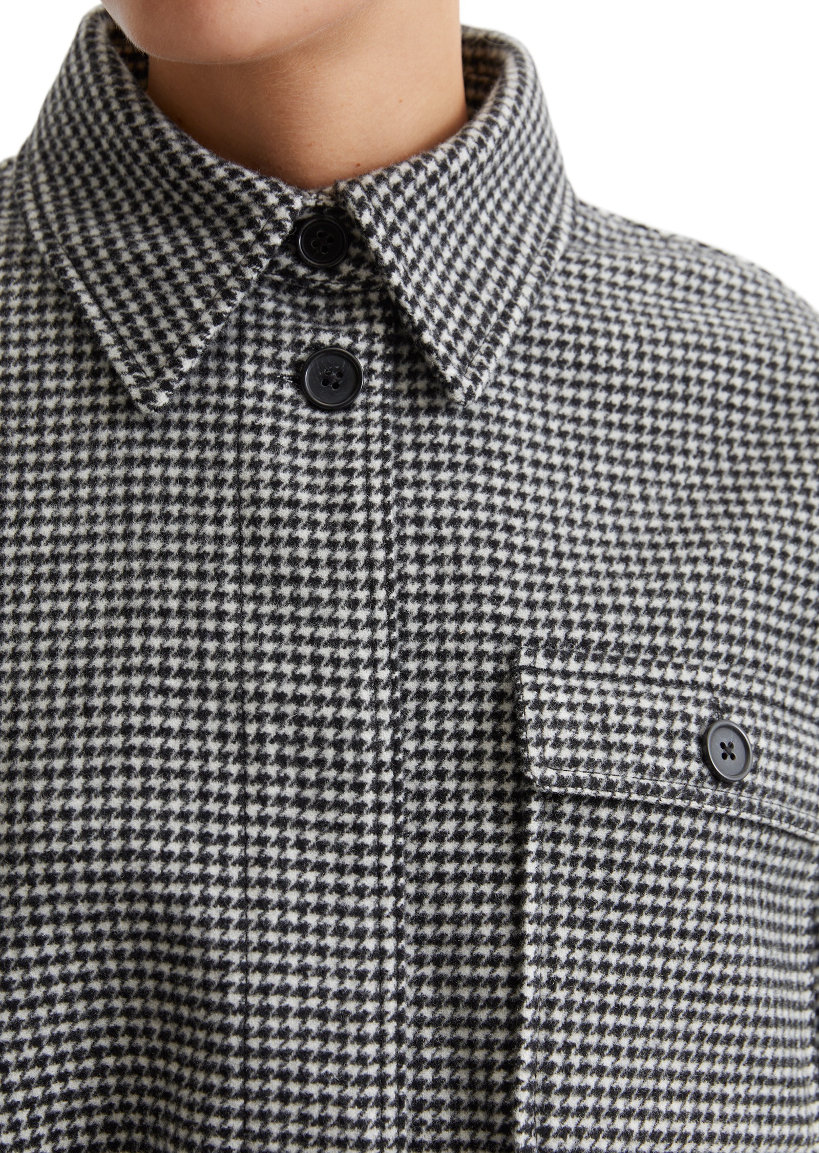 Marc O'Polo Kurzjacke »mit lässigem Hahnentritt-Muster«, ohne Kapuze