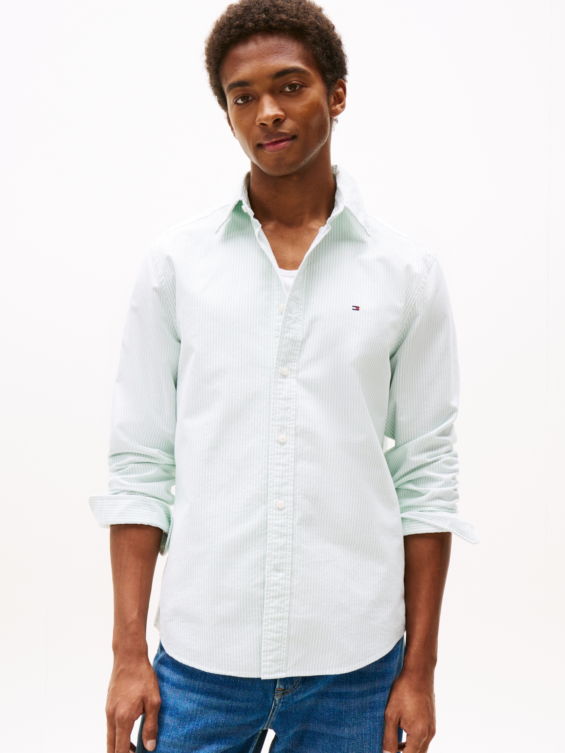Tommy Hilfiger Langarmhemd "HERITAGE OXFORD STRIPE Regular Fit SHIRT" Regular Fit Oxford Casual