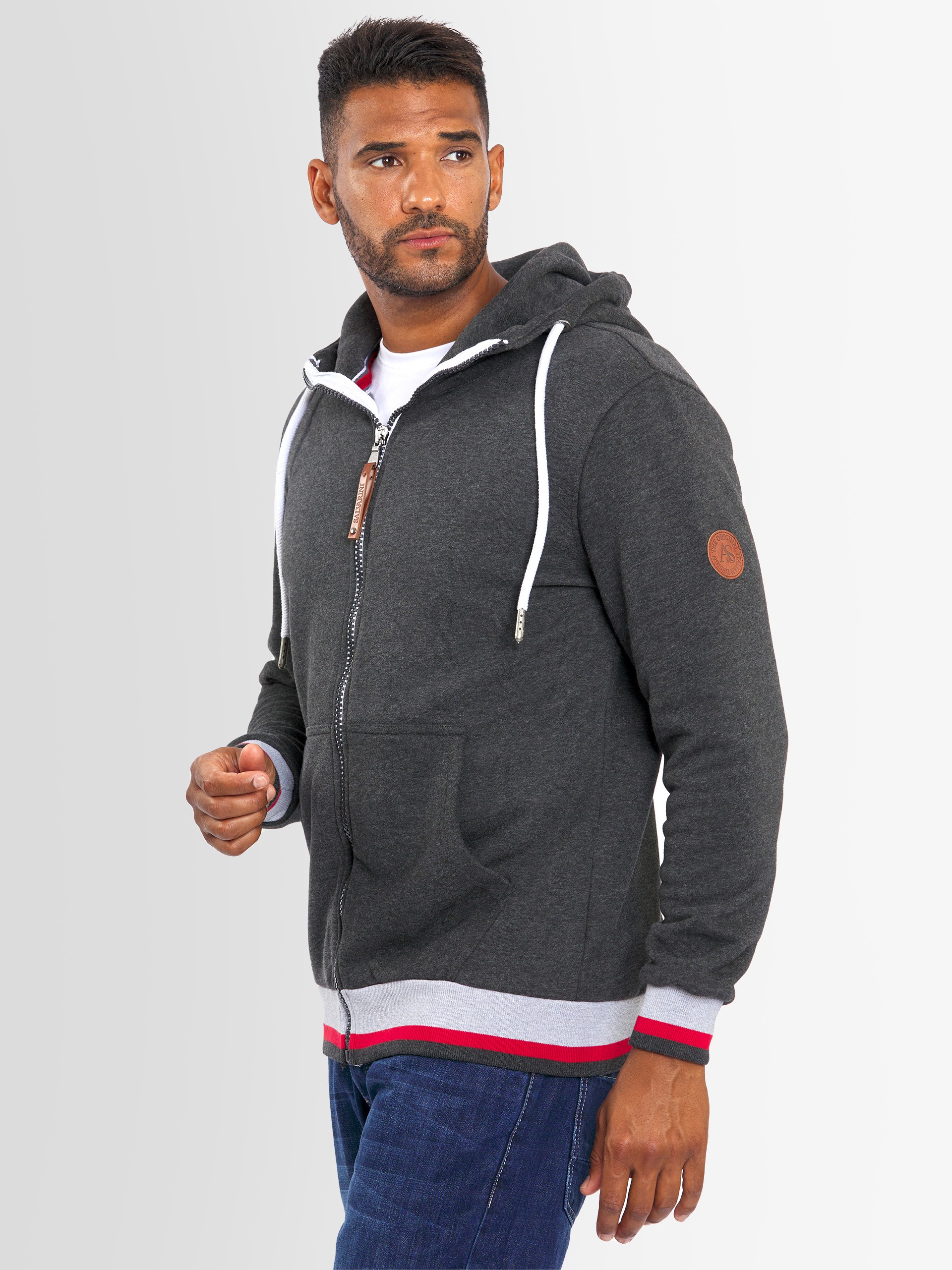 Alessandro Salvarini Sweatjacke »ASRevellio«, mit großer Kapuze