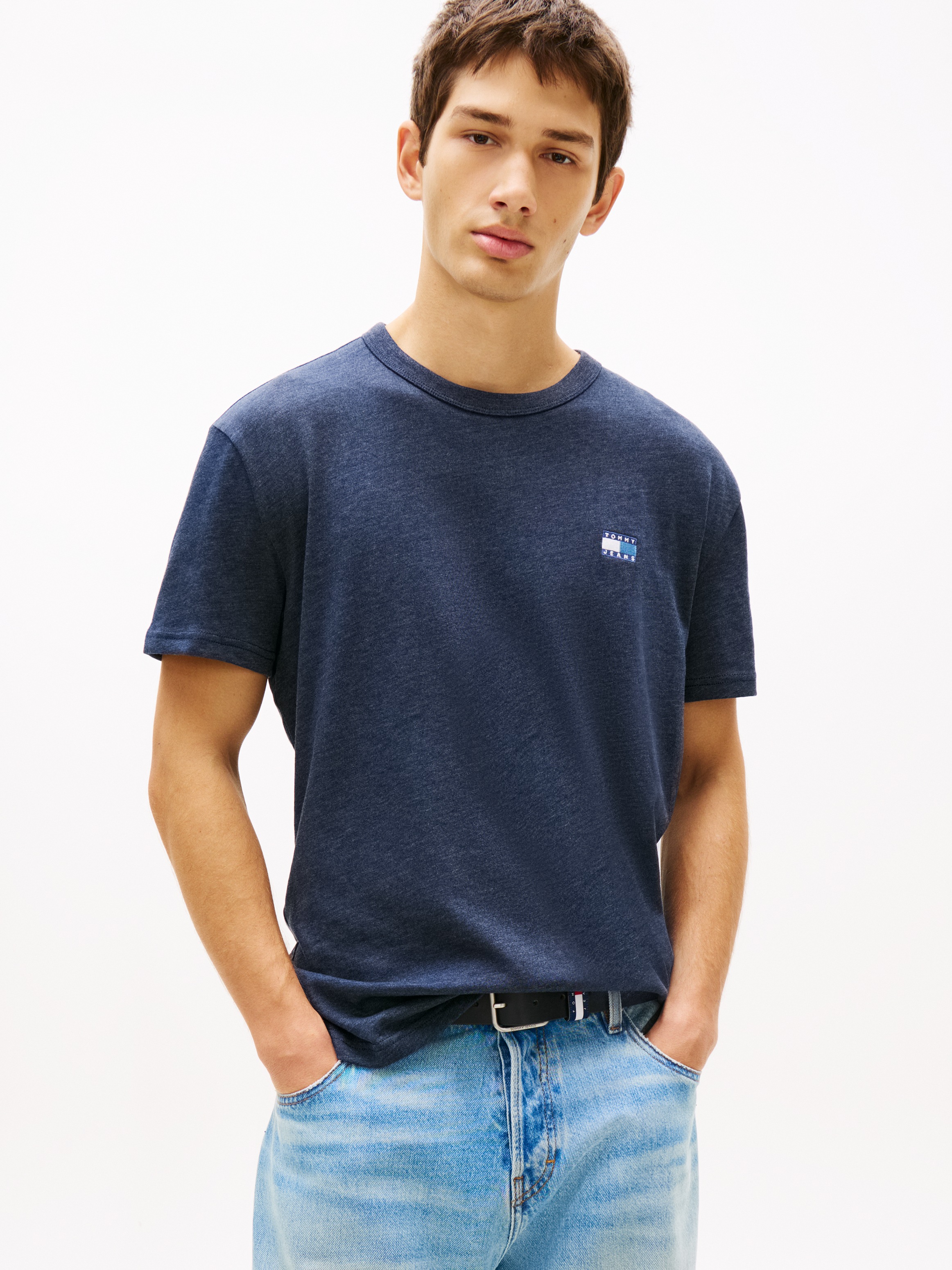 Tommy Jeans T-Shirt "TJM REG BADGE" Rundhals, Jersey, meliert, regular fit günstig online kaufen