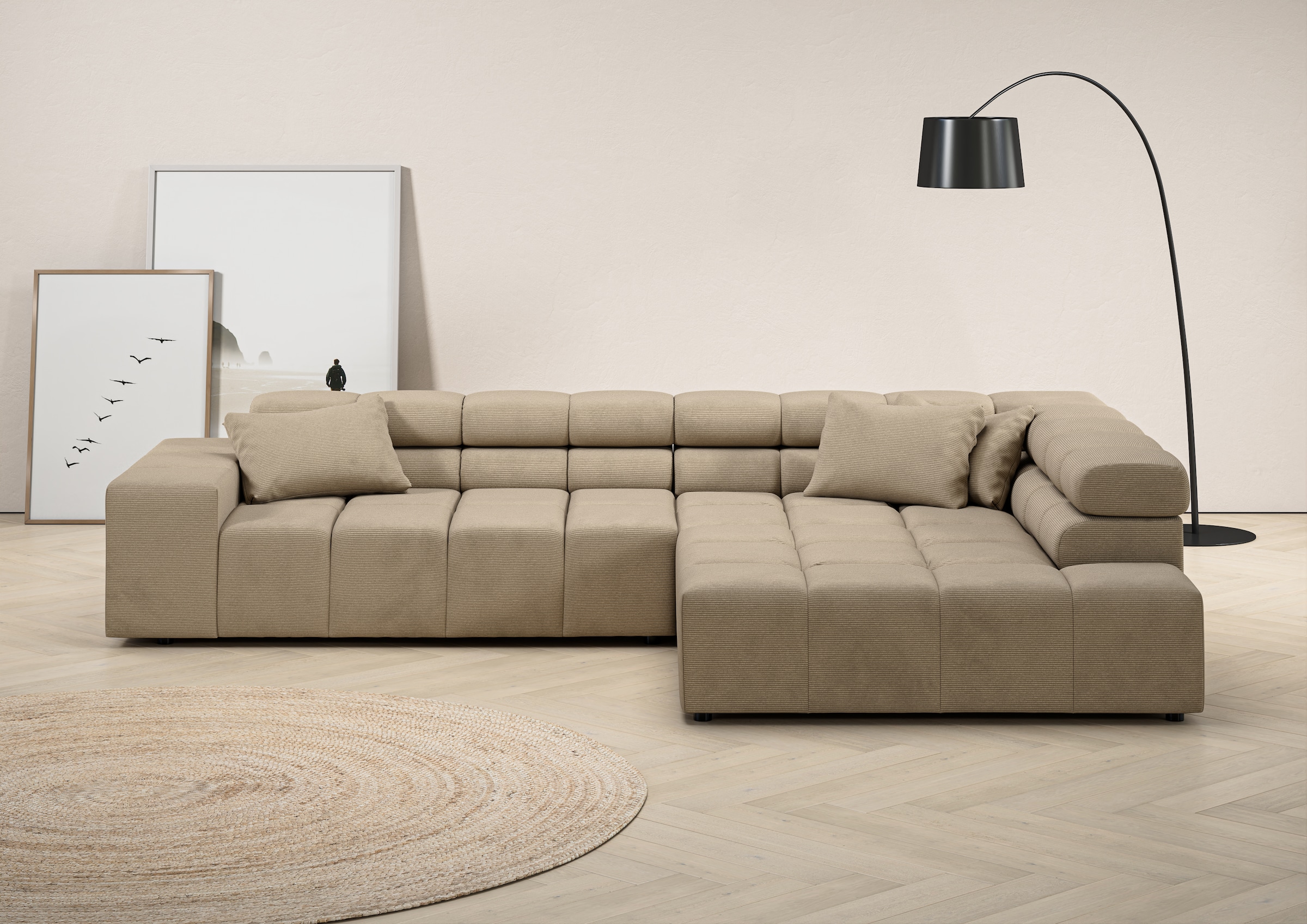INOSIGN Ecksofa "Ancona incl. Kopfteilverstellung, Breite 319cm, L-Form", w günstig online kaufen