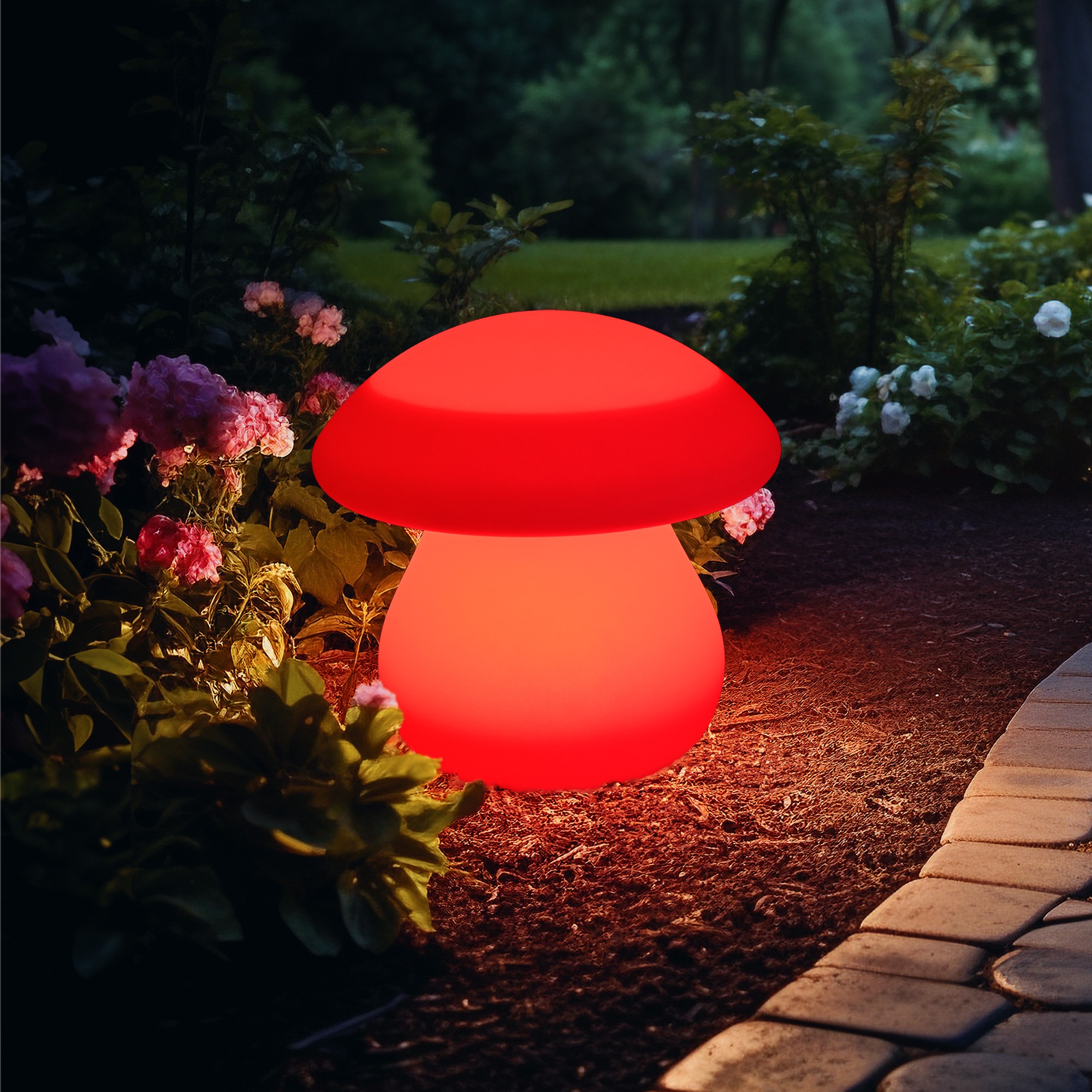 my home LED Solarleuchte »Elowyn, LED-Solar Pilz«, Leuchtmittel LED-Modul | LED fest integriert, mit Erdspieß und Fernbedienung