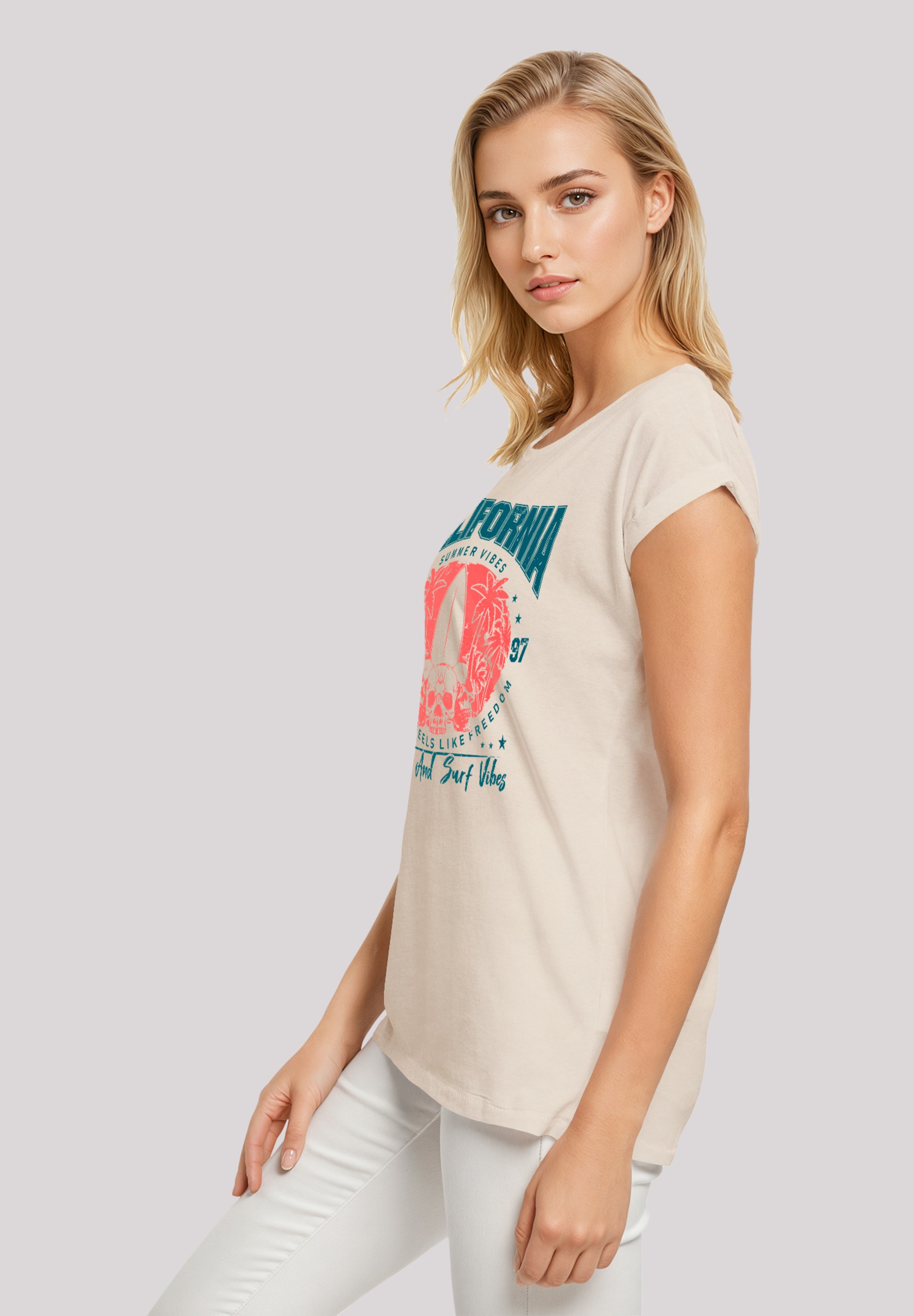 F4NT4STIC T-Shirt »California skull summer vibes«, Premium Qualität