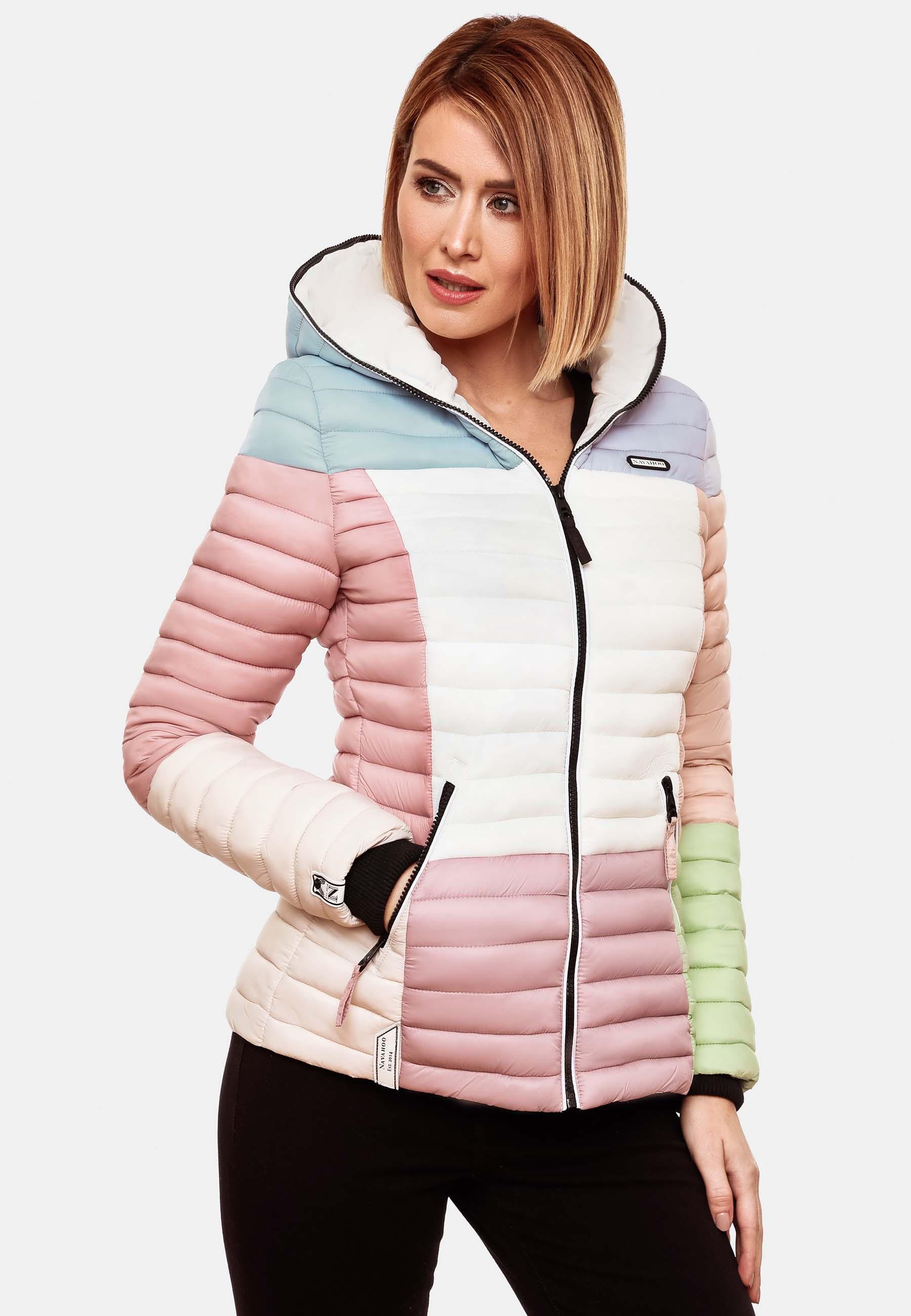 Übergangsjacke mit Steppjacke »Multikulti«, Navahoo für bestellen BAUR m. Colorblocking stylische Kapuze, | Kapuze