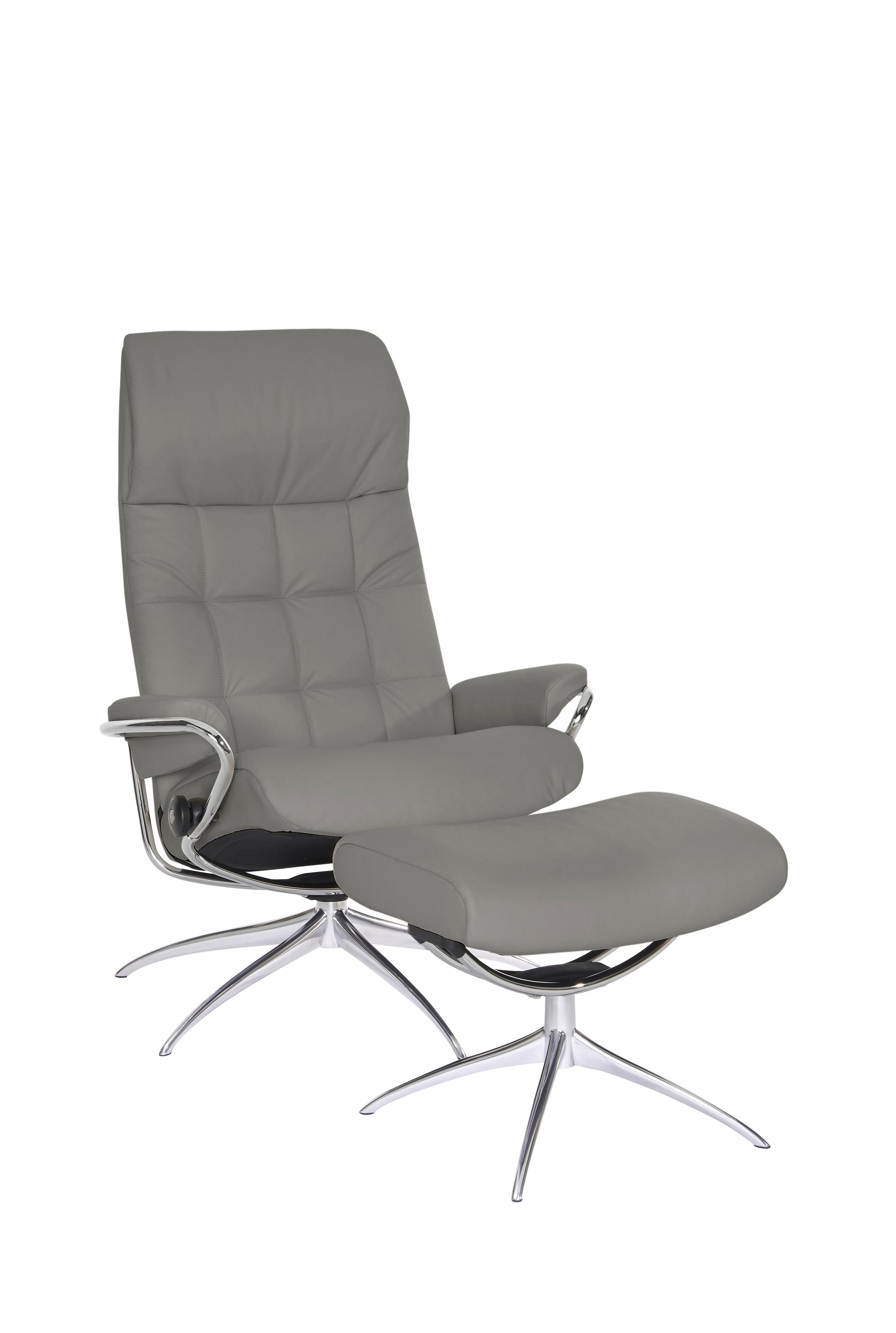Stressless® Relaxsessel »London«, (Set, Relaxsessel mit Hocker), mit Hocker, High Back, mit Star Base, Gestell Chrom