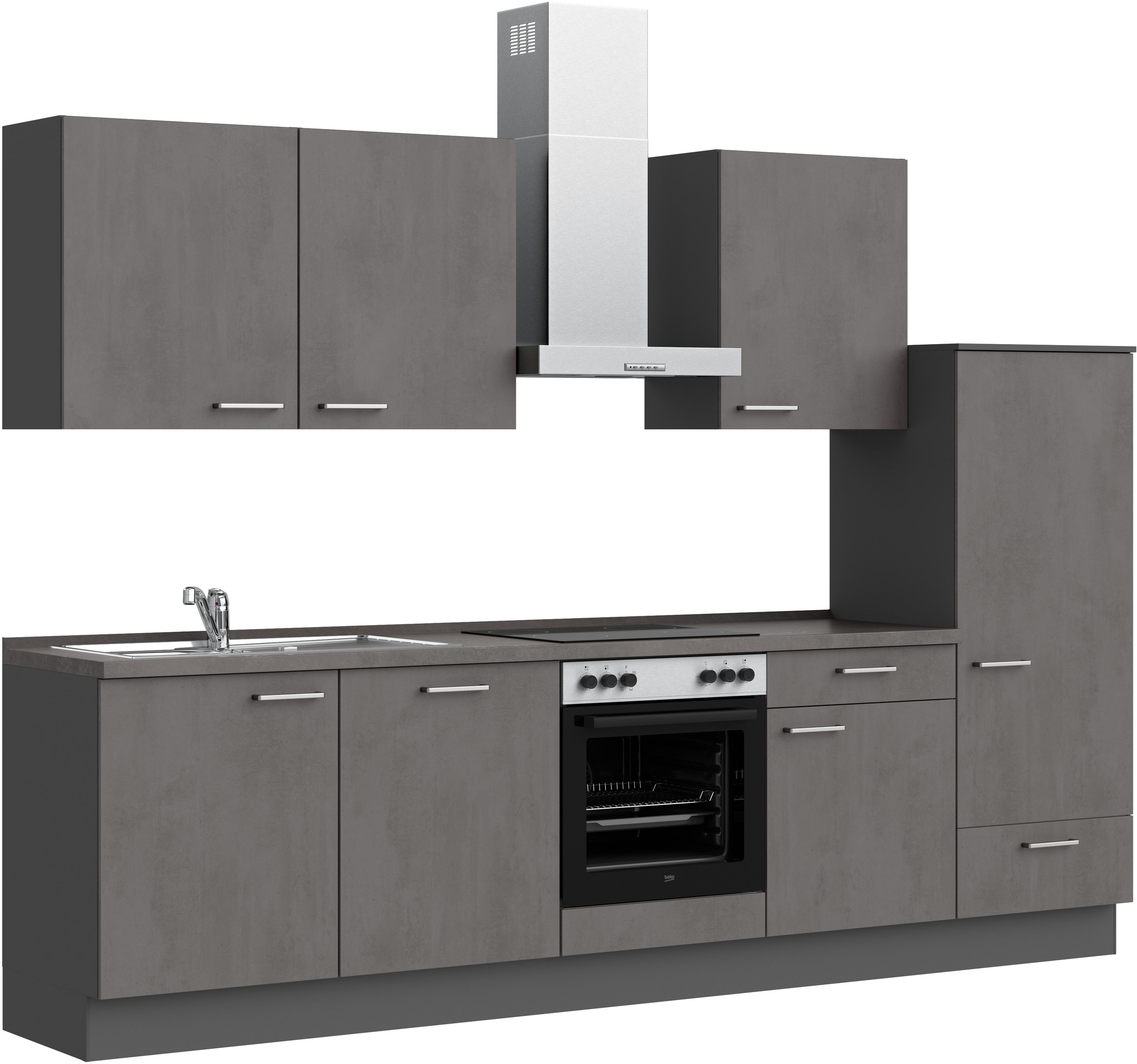 Thumbnail - nobilia Küchenzeile ""Riva I"" vormontiert, Ausrichtung wählbar, Breite 300 cm, wahlw. mit E-Geräten