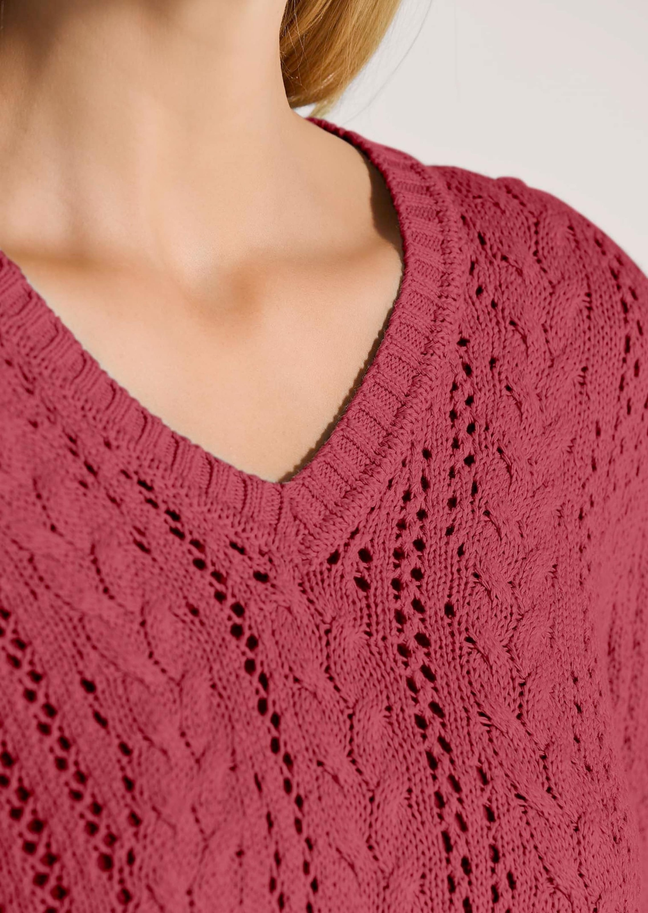 MADELEINE Longpullover »Pullover Zopfpullover mit Ajour-Elementen«