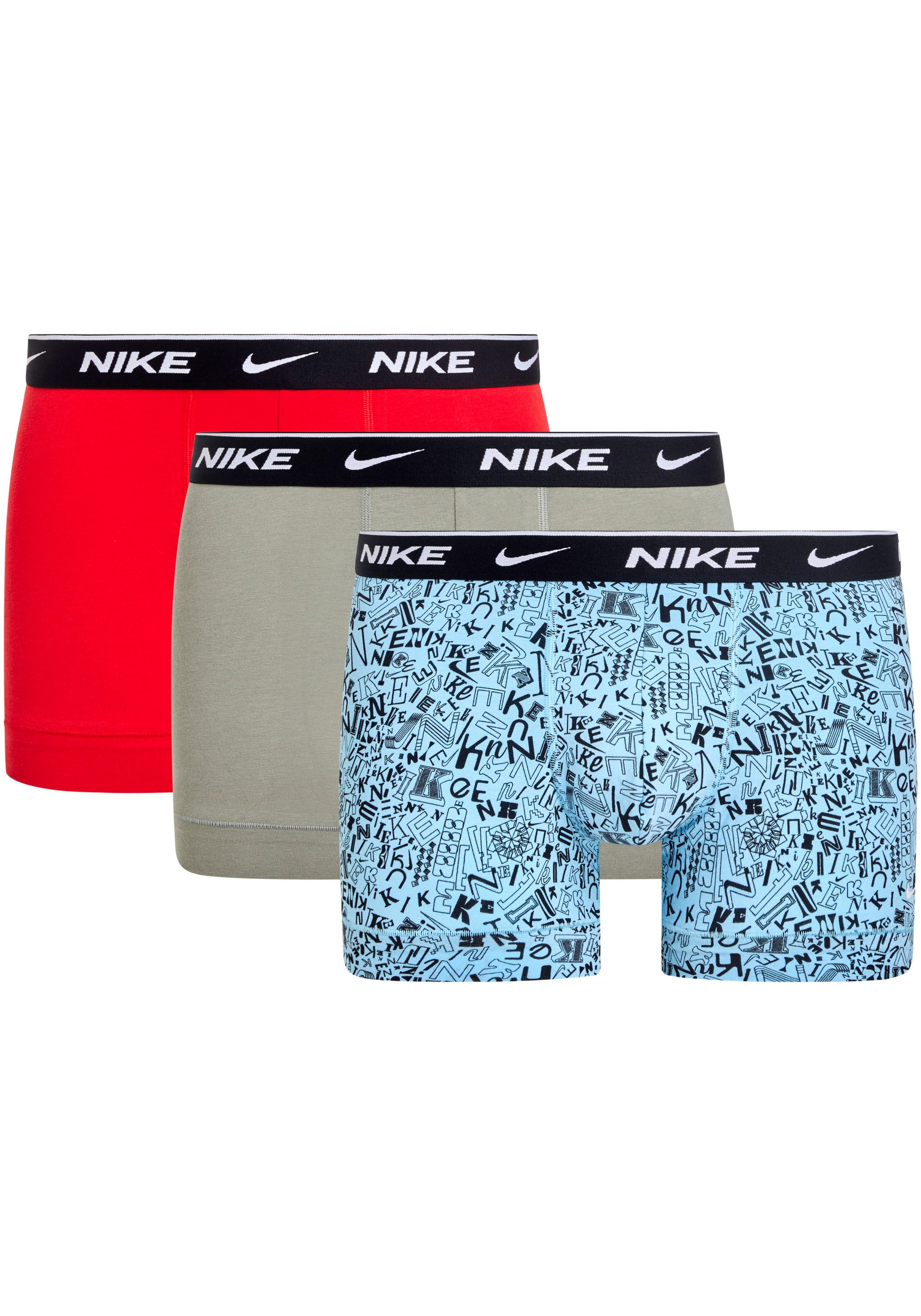 NIKE Underwear Trunk "TRUNK 3PK", (Packung, 3 St., 3er), mit farbigem NIKE Logo-Elastikbund
