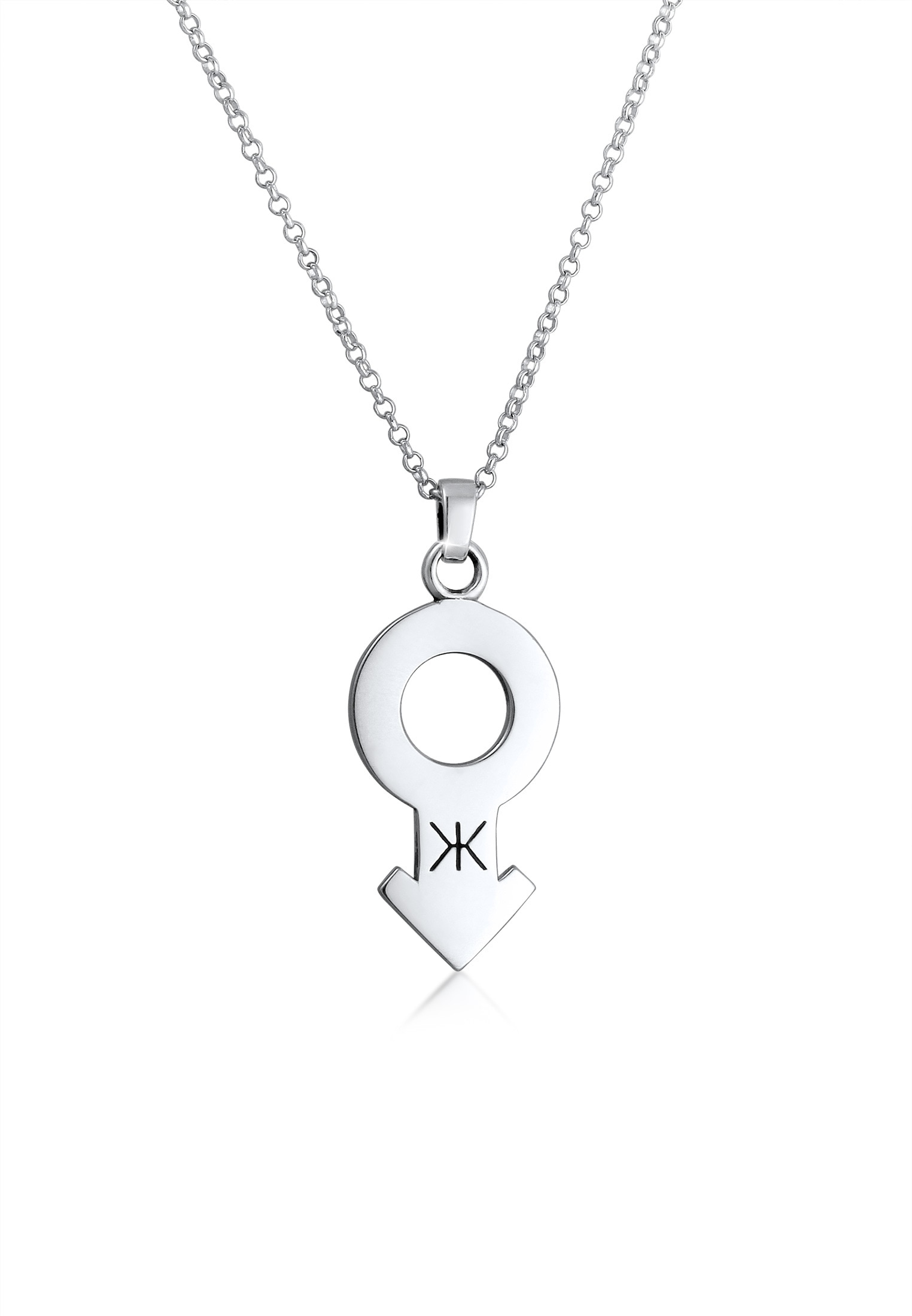 Kuzzoi Lange Kette »Herren Männlich Symbol Trend 925 Silber«