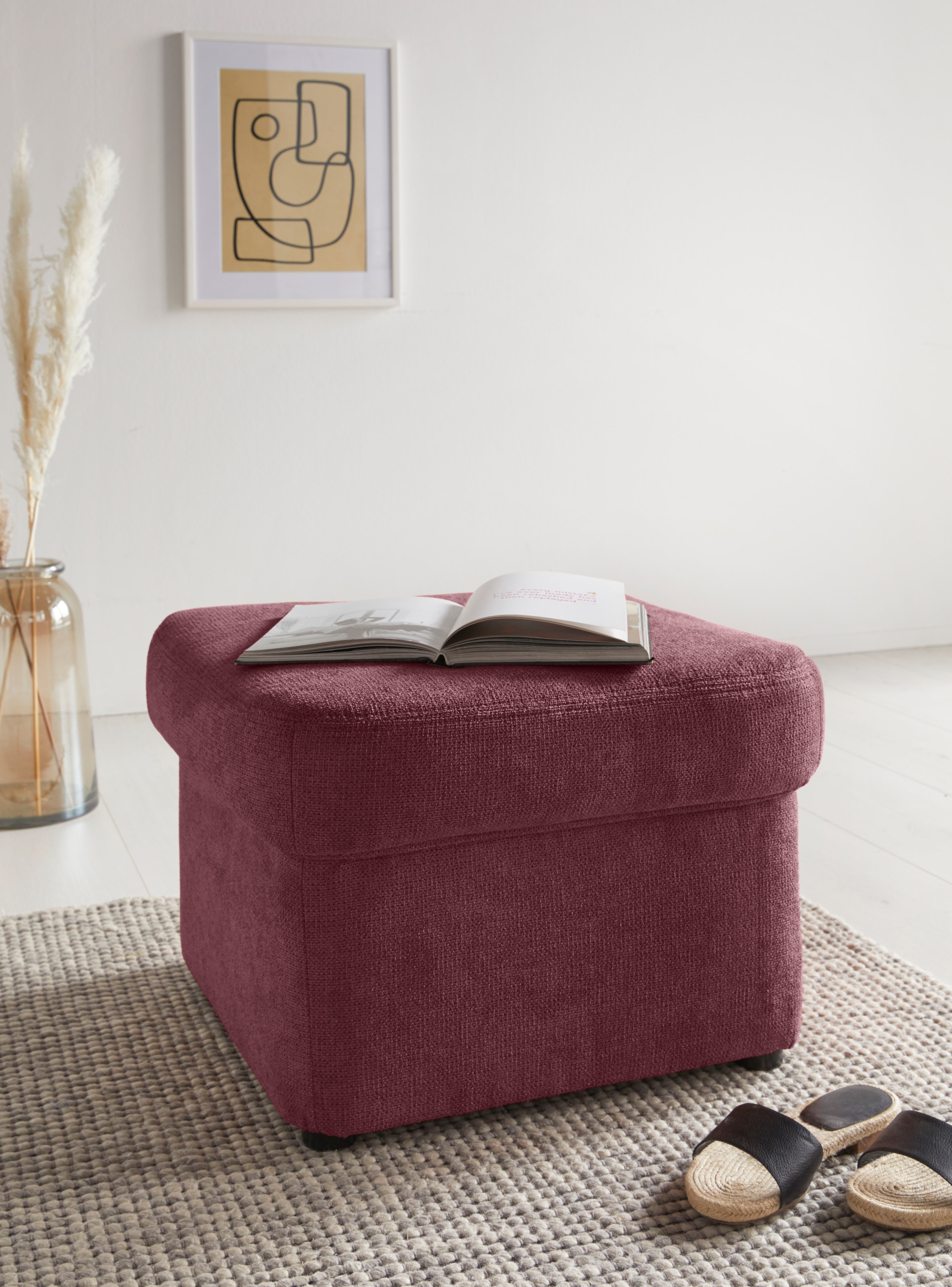 DOMO collection Hocker "Papenburg elegant und zeitlos, B/T 57/57cm" in großer Farbvielfalt