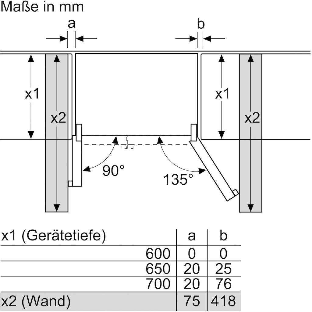 BOSCH Side-by-Side »KAG93AIEP«, KAG93AIEP, 178,7 cm hoch, 90,8 cm breit