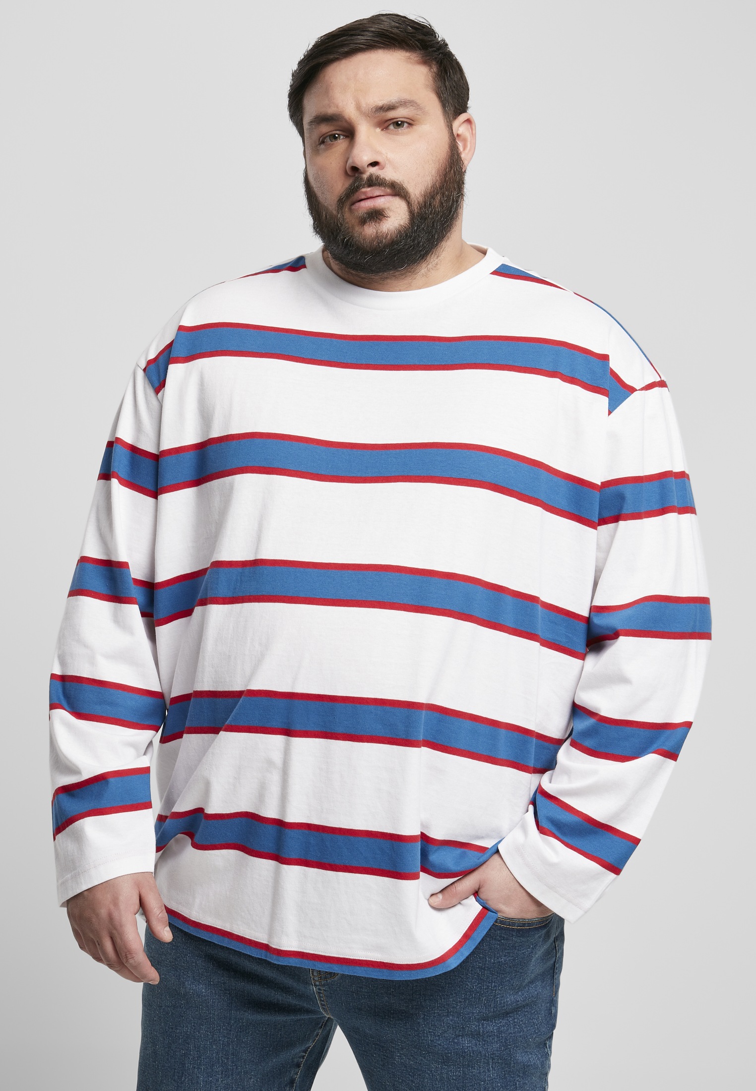 URBAN CLASSICS T-Shirt »Herren Light Stripe Oversized LS«, (1 tlg.) ▷ für |  BAUR