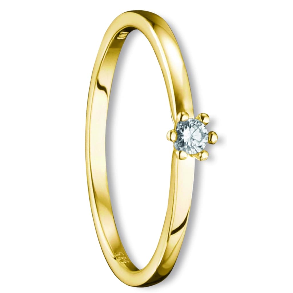 ONE ELEMENT Diamantring »0 07 ct Diamant Brillant Ring aus 585 Gelbgold« Damen Gold Schmuck