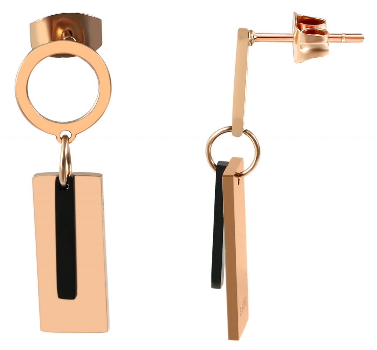 Paar Ohrhänger ADELIA´S "Damen Ohrstecker aus Edelstahl", schwarz, Ohrringe, Damen, Damen, Edelstahl