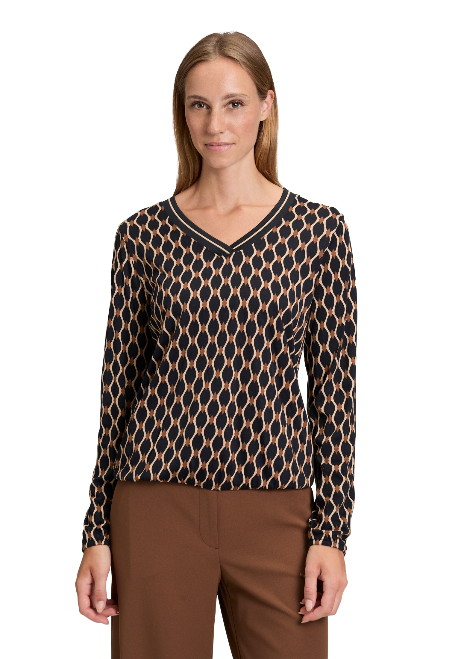 Betty Barclay Kurzarmshirt "Betty Barclay Damen Blusenshirt mit V-Ausschnit günstig online kaufen