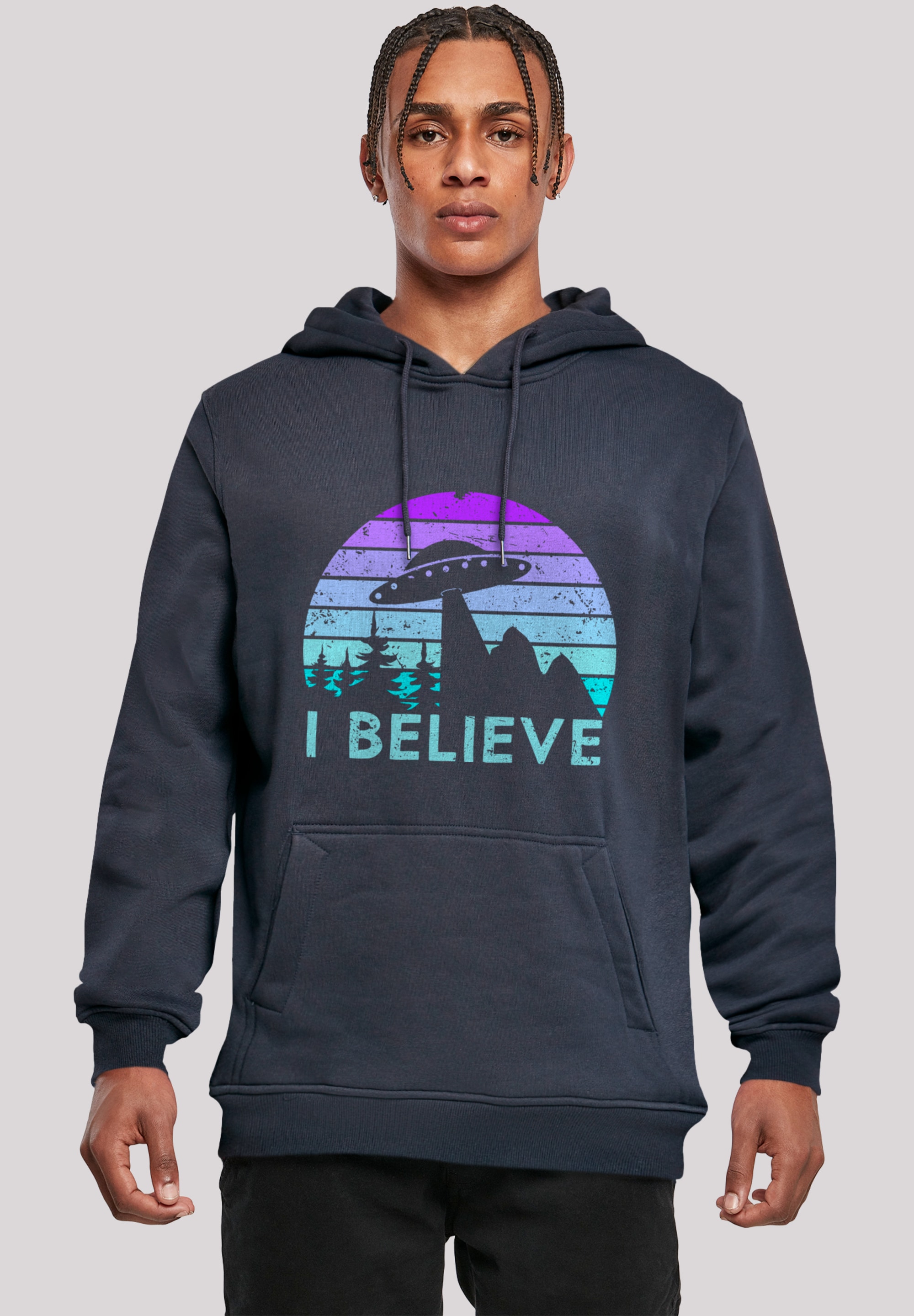 F4NT4STIC Kapuzenpullover "I BELIEVE UFO Alien Raumschiff Retro", Premium Q günstig online kaufen