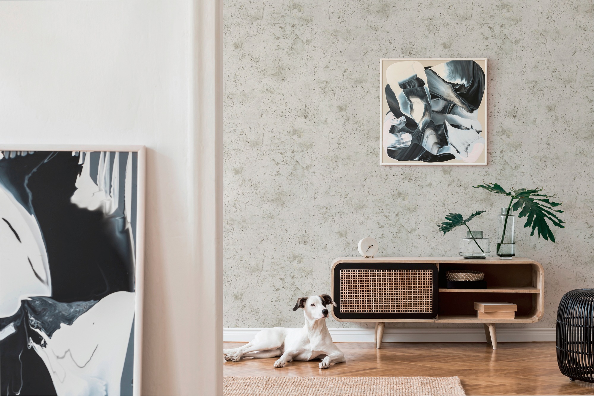 living walls Vliestapete »New Walls Loft Living in Vintage Beton Optik«, uni-einfarbig-unifarben, Uni Tapete einfarbig Tapeten Wohnzimmer Schlafzimmer Küche modern Büro