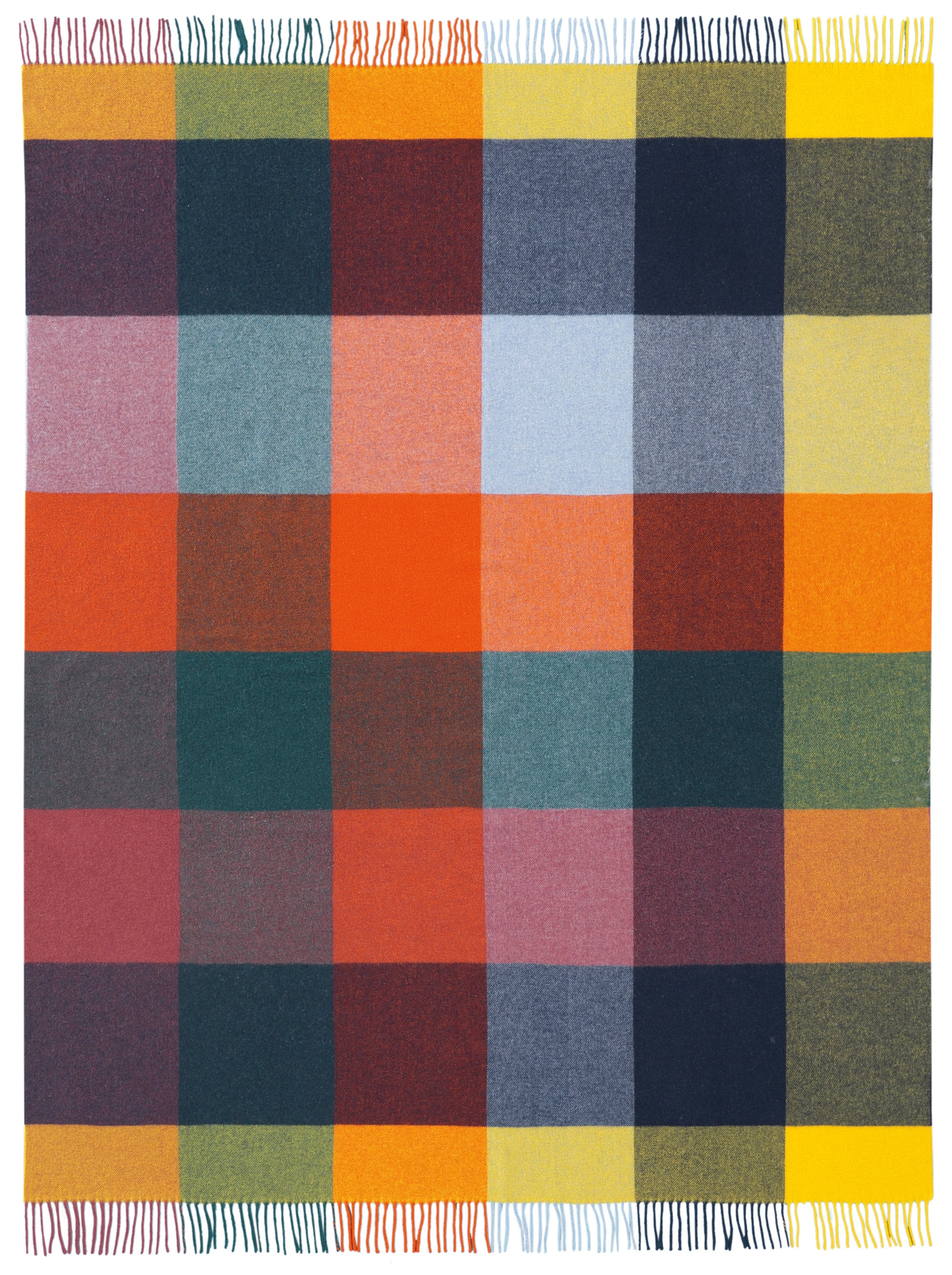 Biederlack Wohndecke »Plaid Vibrant Square« im sommerlichen Karodessin